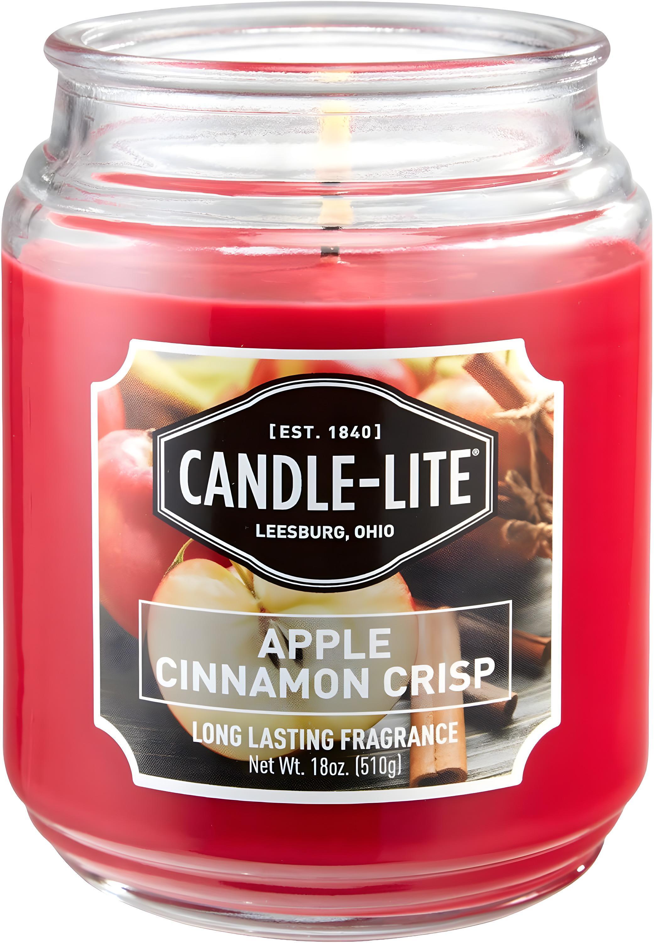 Apple Cinnamon Crisp Red Scented Jar Candle 18 oz