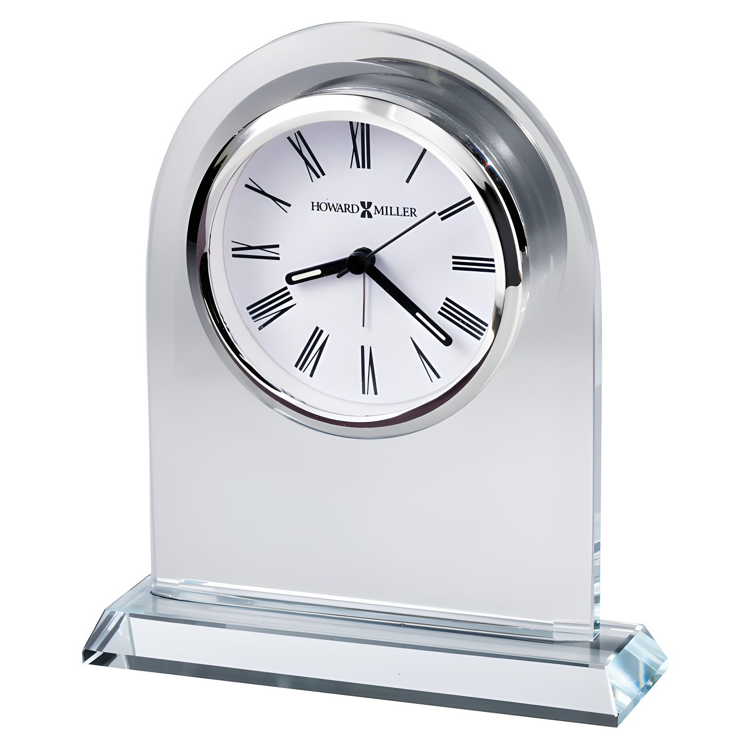 Vesta Crystal and Silver Table Clock with Quartz Movement