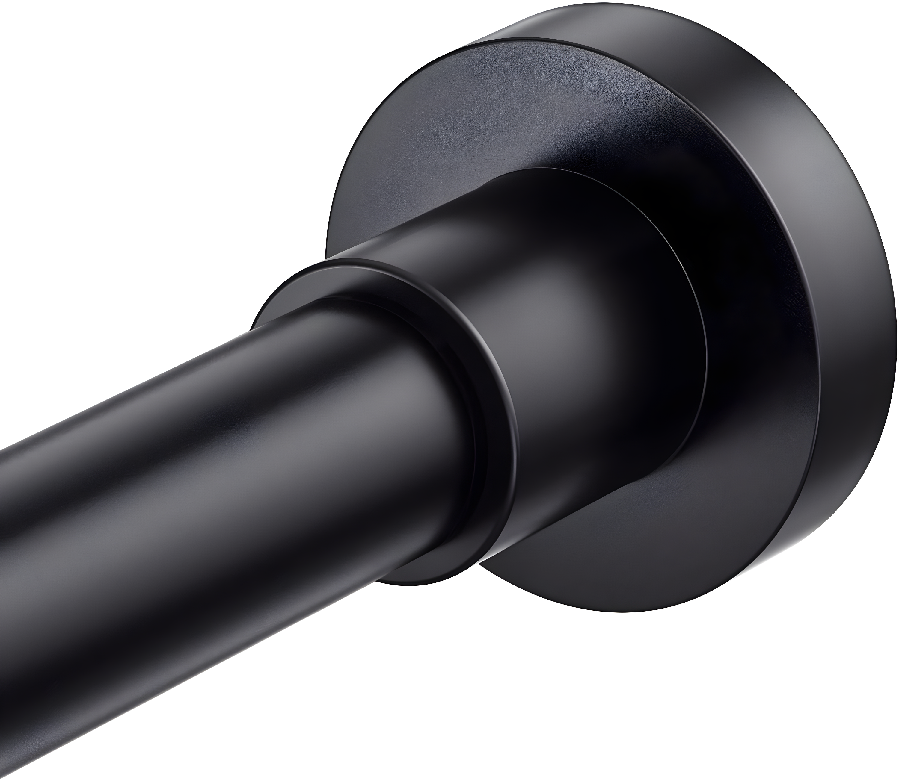 Matte Black Adjustable Spring Tension Shower Curtain Rod 32-47 Inches