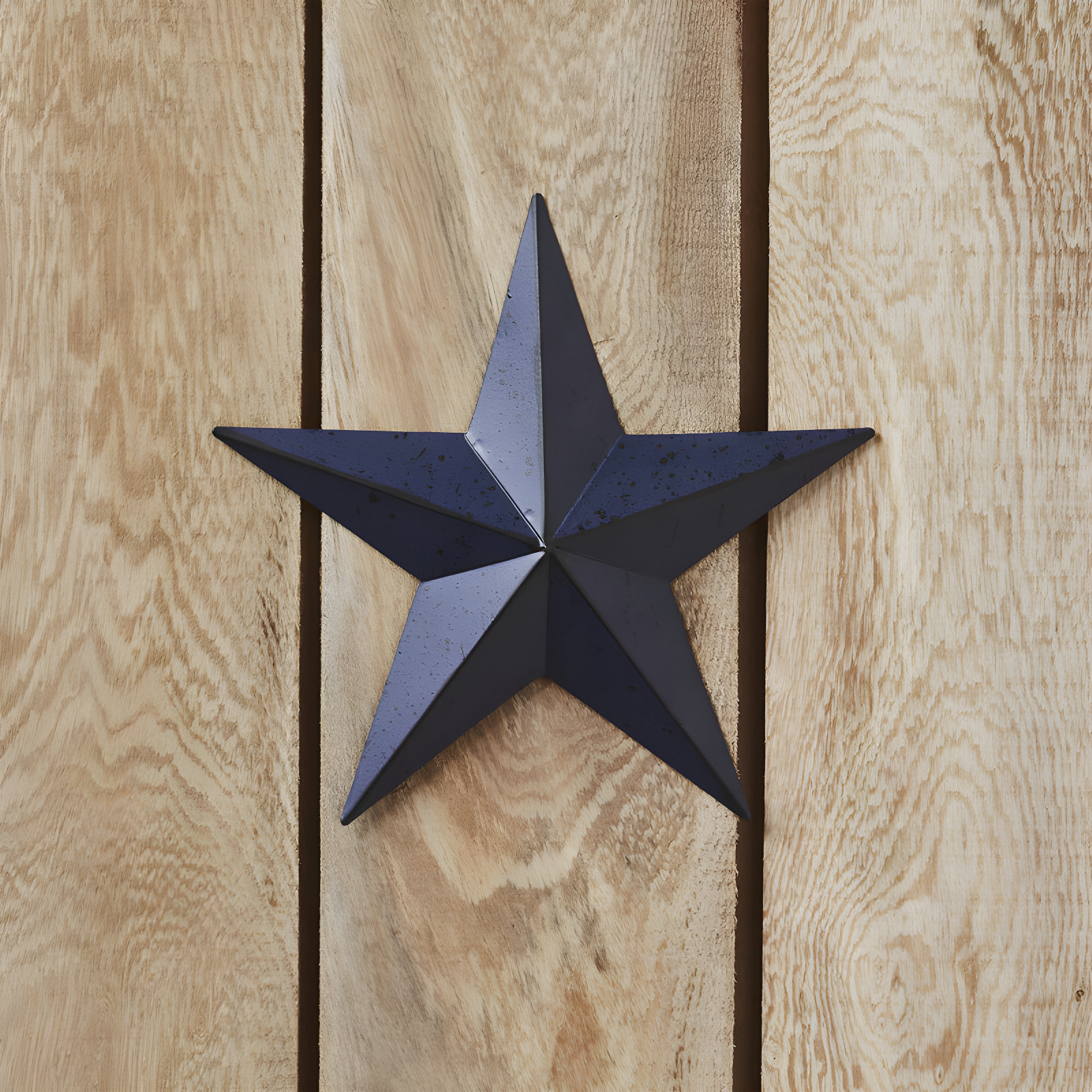 Patriotic Navy Distressed Metal Star Wall Hanging 8" x 8"