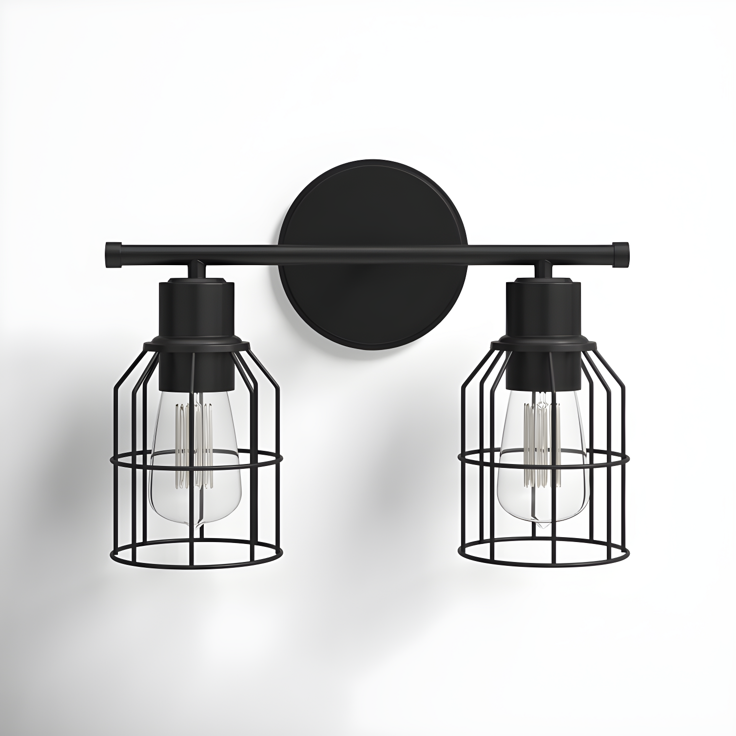 Oil Rubbed Bronze 2-Light Industrial Vanity Fixture