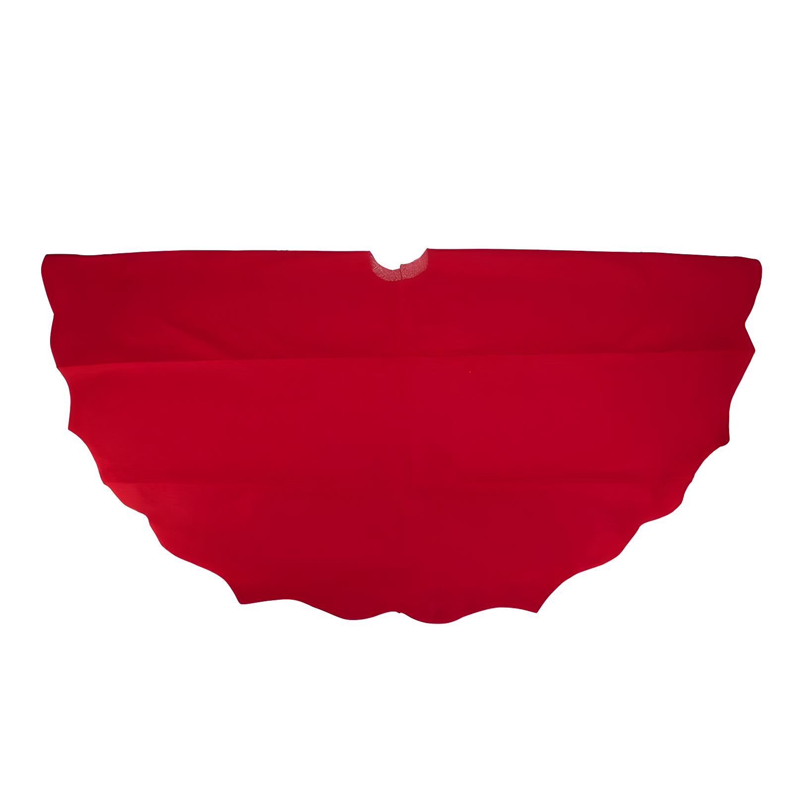 48" Red Felt Scalloped Edge Christmas Tree Skirt