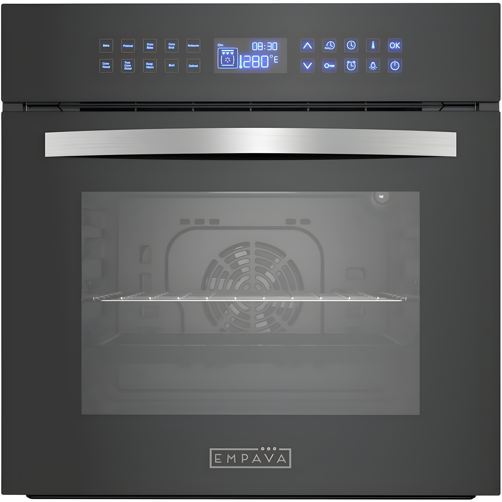 Empava 24 Inch Silver Mirror Glass Convection Wall Oven