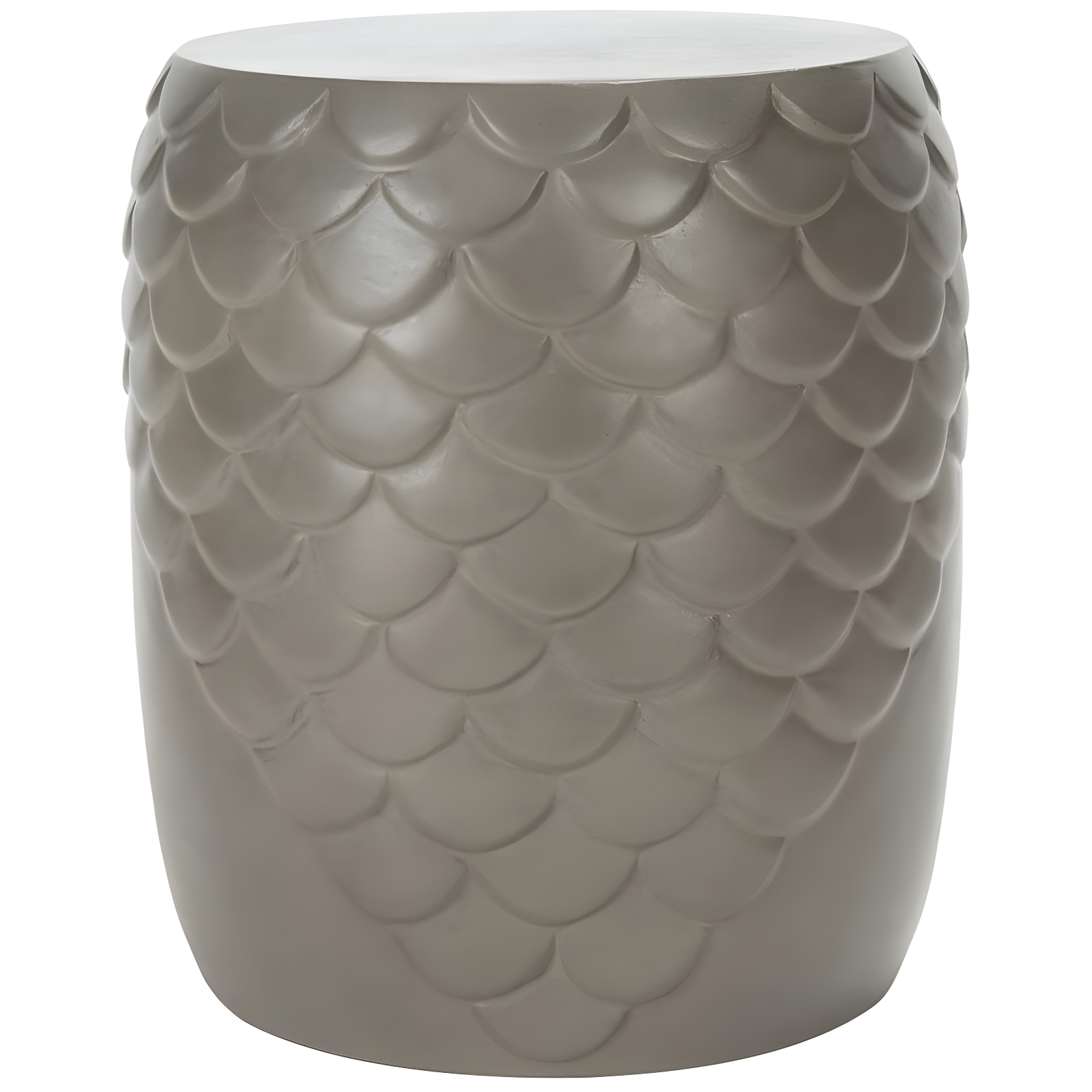 Julyvia Dark Grey Fish Scale Concrete Accent Stool