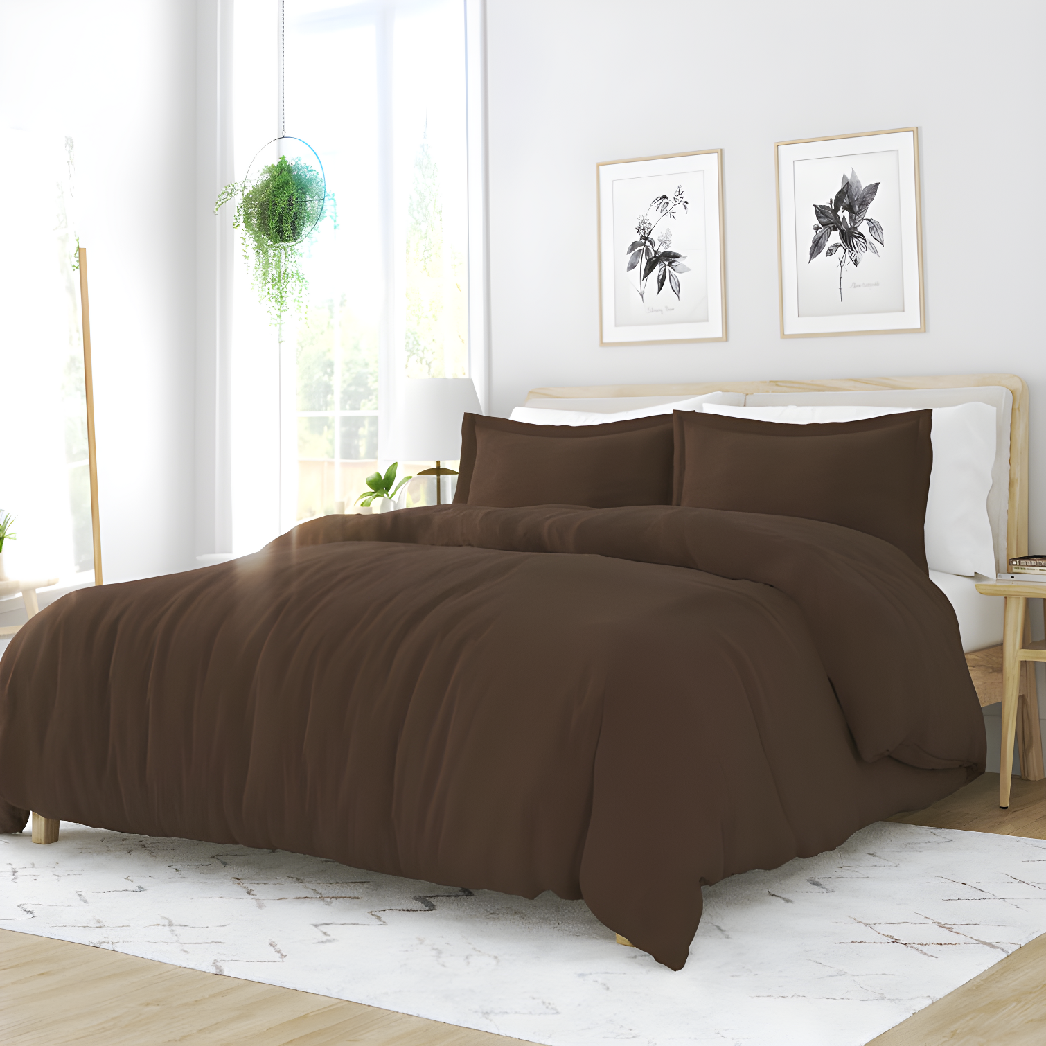 Chocolate King/Cal King Microfiber Duvet Cover Set