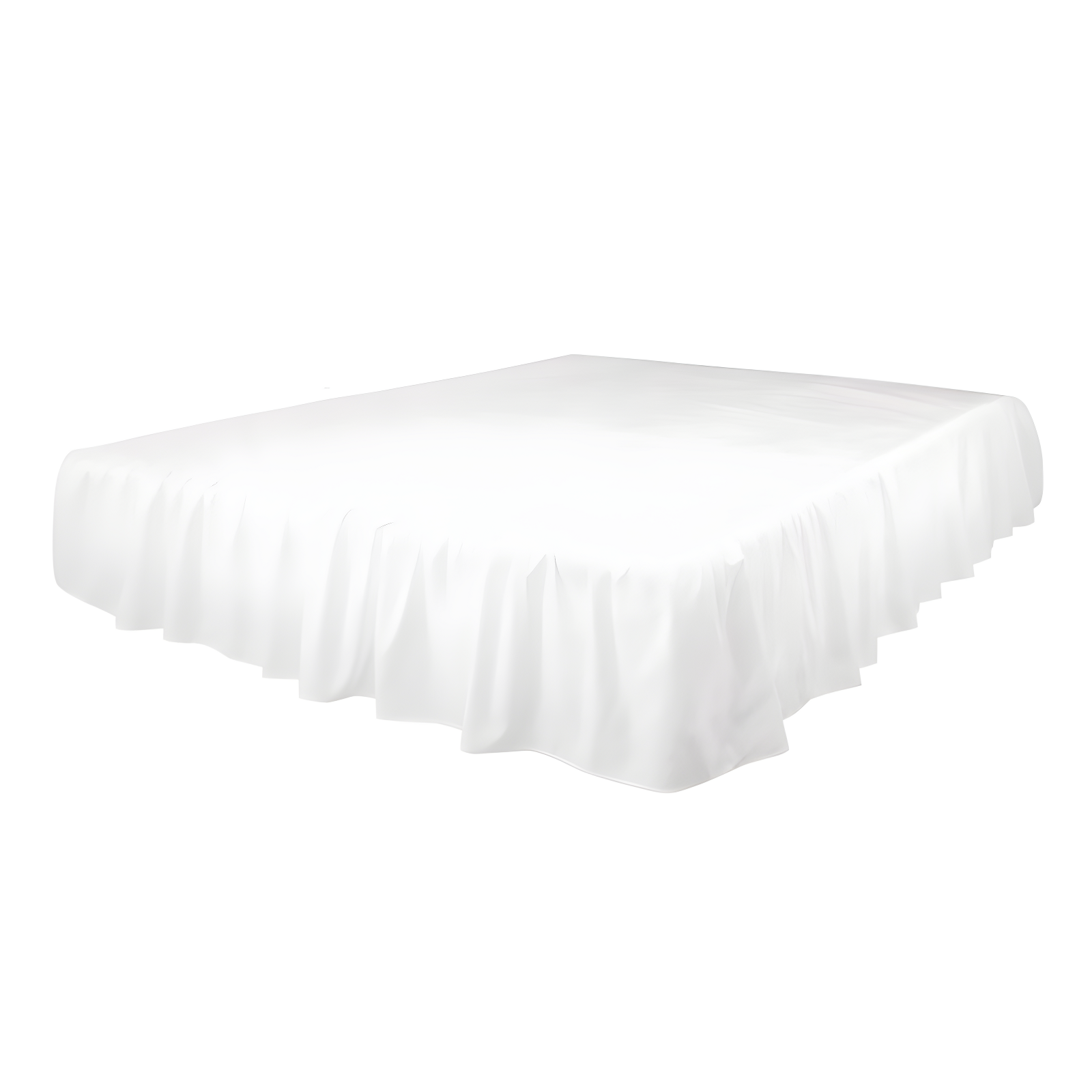 White Full Size Ruffled Microfiber Bed Skirt with 16" Drop