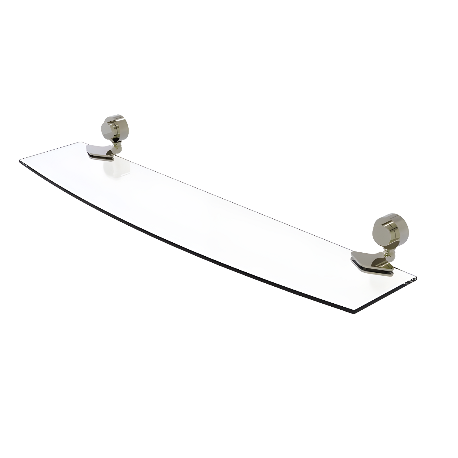 Elegant Polished Nickel 24" Glass Wall Shelf