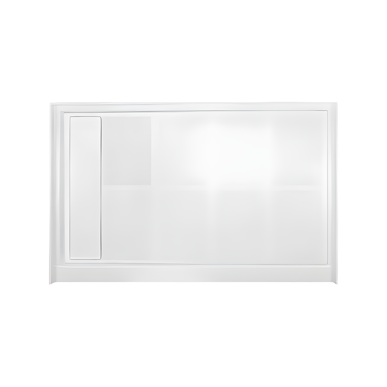 White Rectangular Single Threshold Shower Base with Left Drain