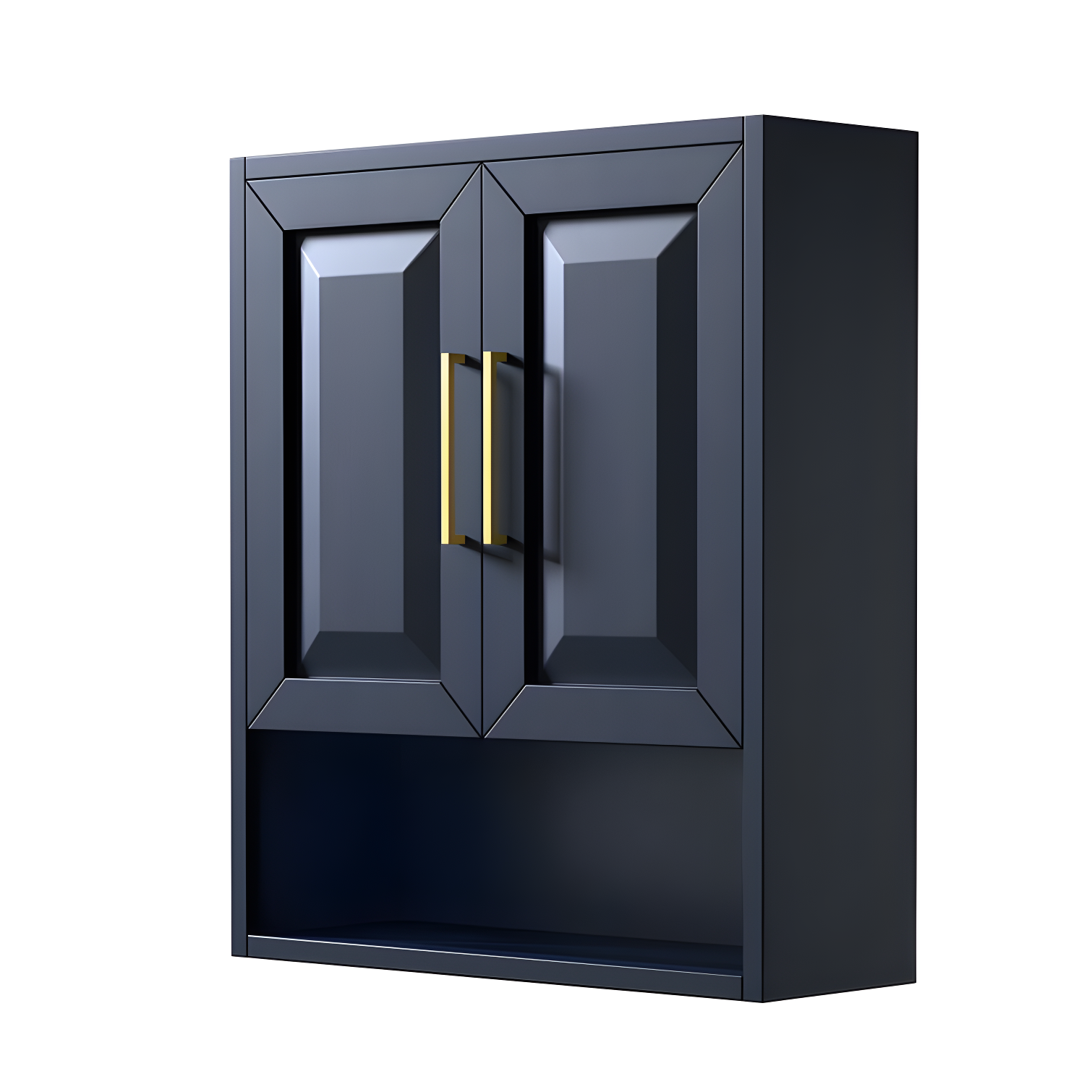 Daria 25'' Dark Blue Wall-Mounted Bathroom Cabinet with Gold Hardware