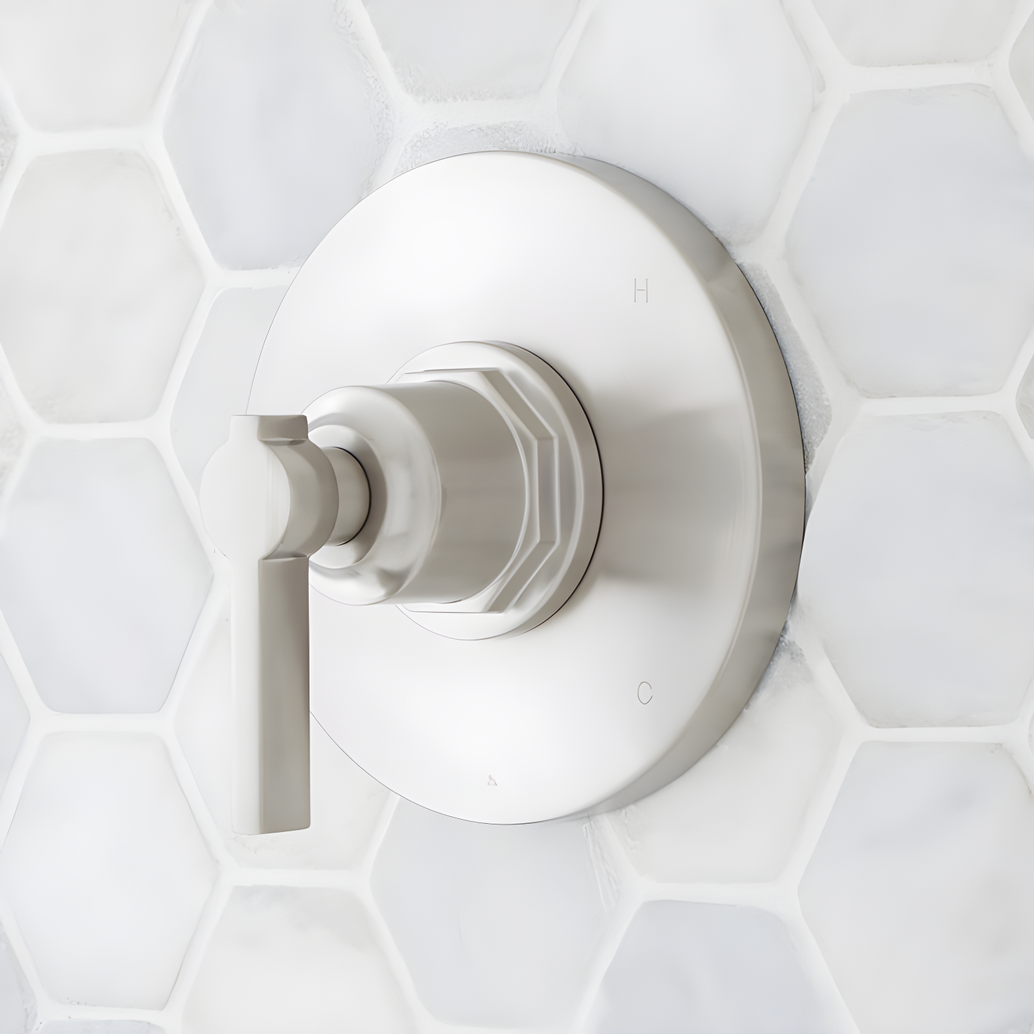 Brushed Nickel Wall-Mounted Lever Shower Diverter Valve