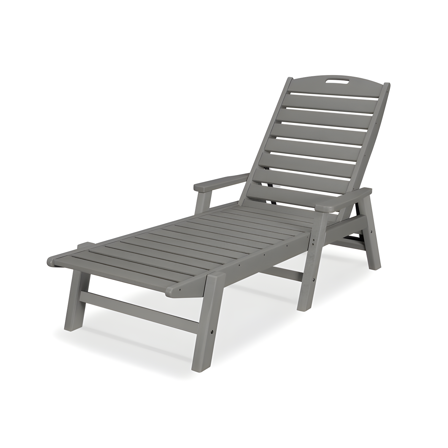 Slate Grey Weatherproof Recycled Plastic Chaise Lounger with Arms