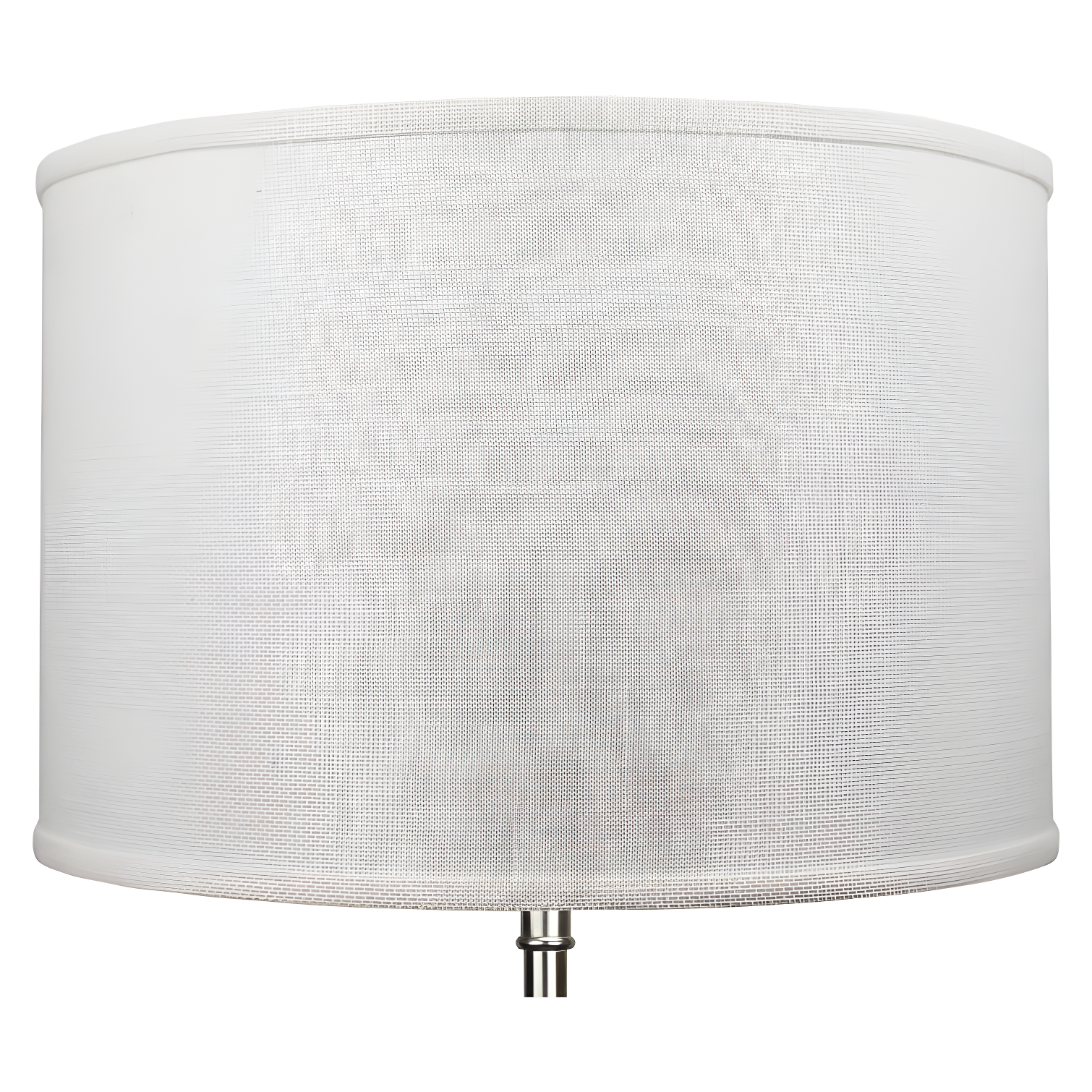 18'' Off White Burlap Drum Lamp Shade with Nickel Finish