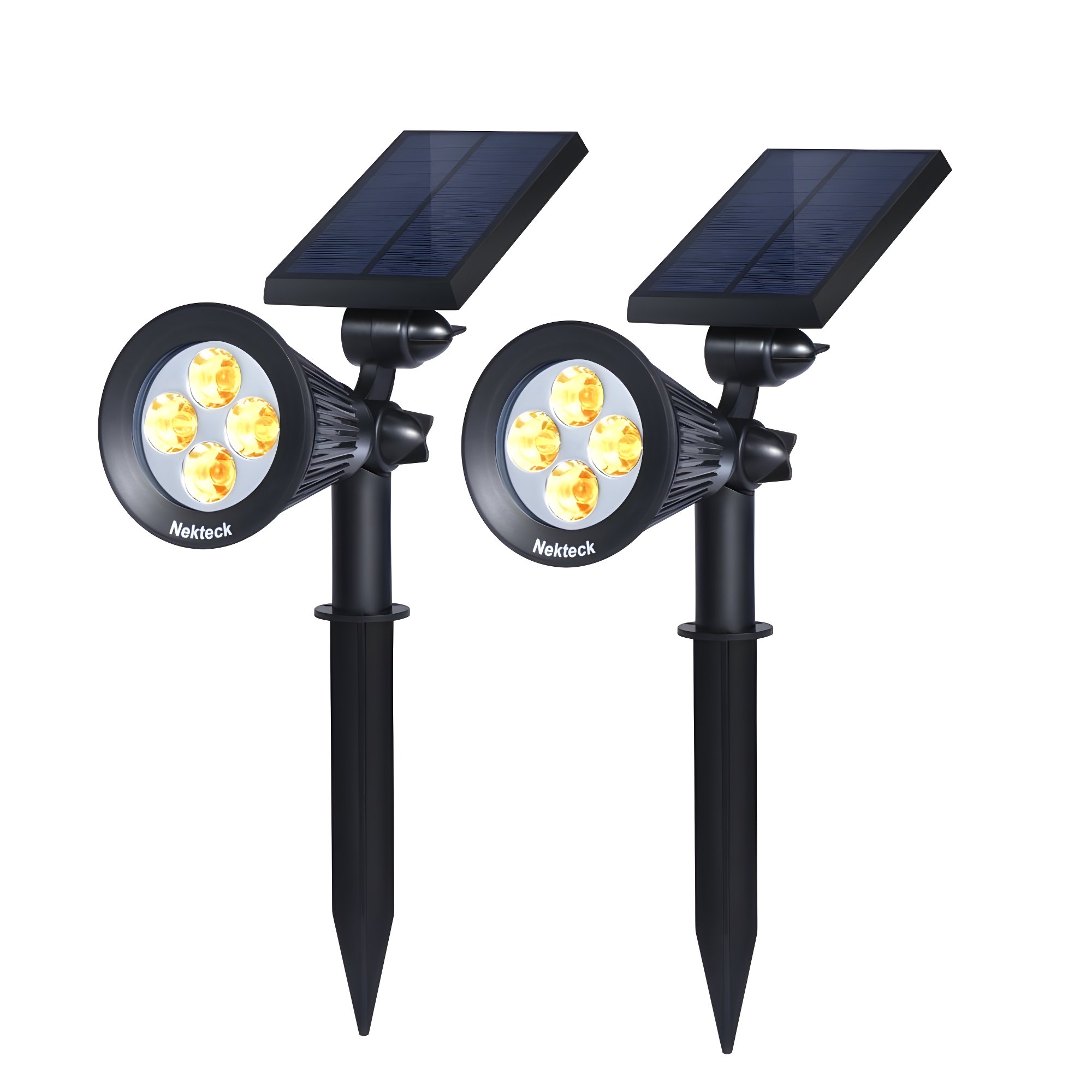 Nekteck Warm White Solar Powered Outdoor Security Spotlights