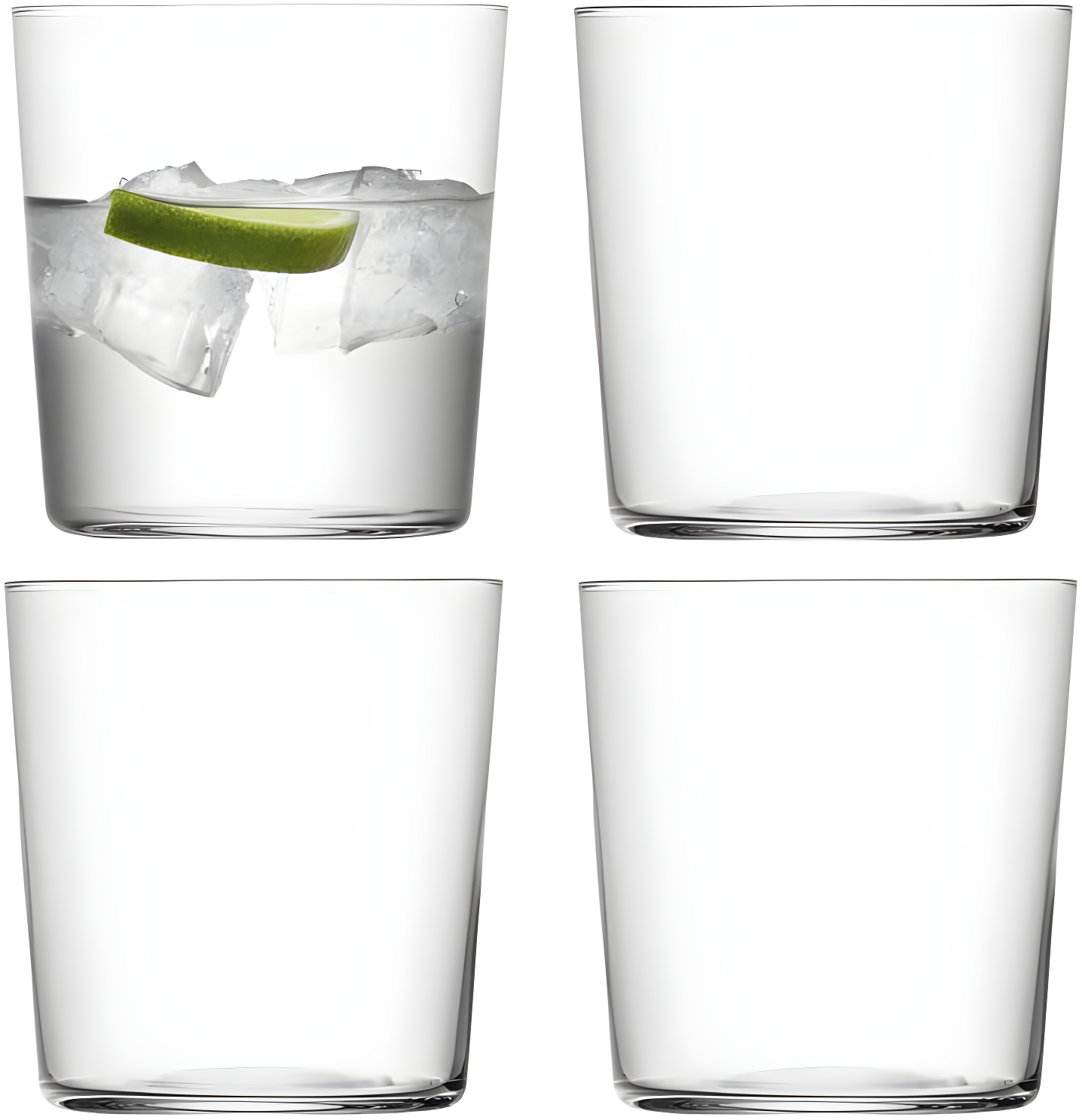 Clear Glass Stackable Highball Tumblers Set of 4