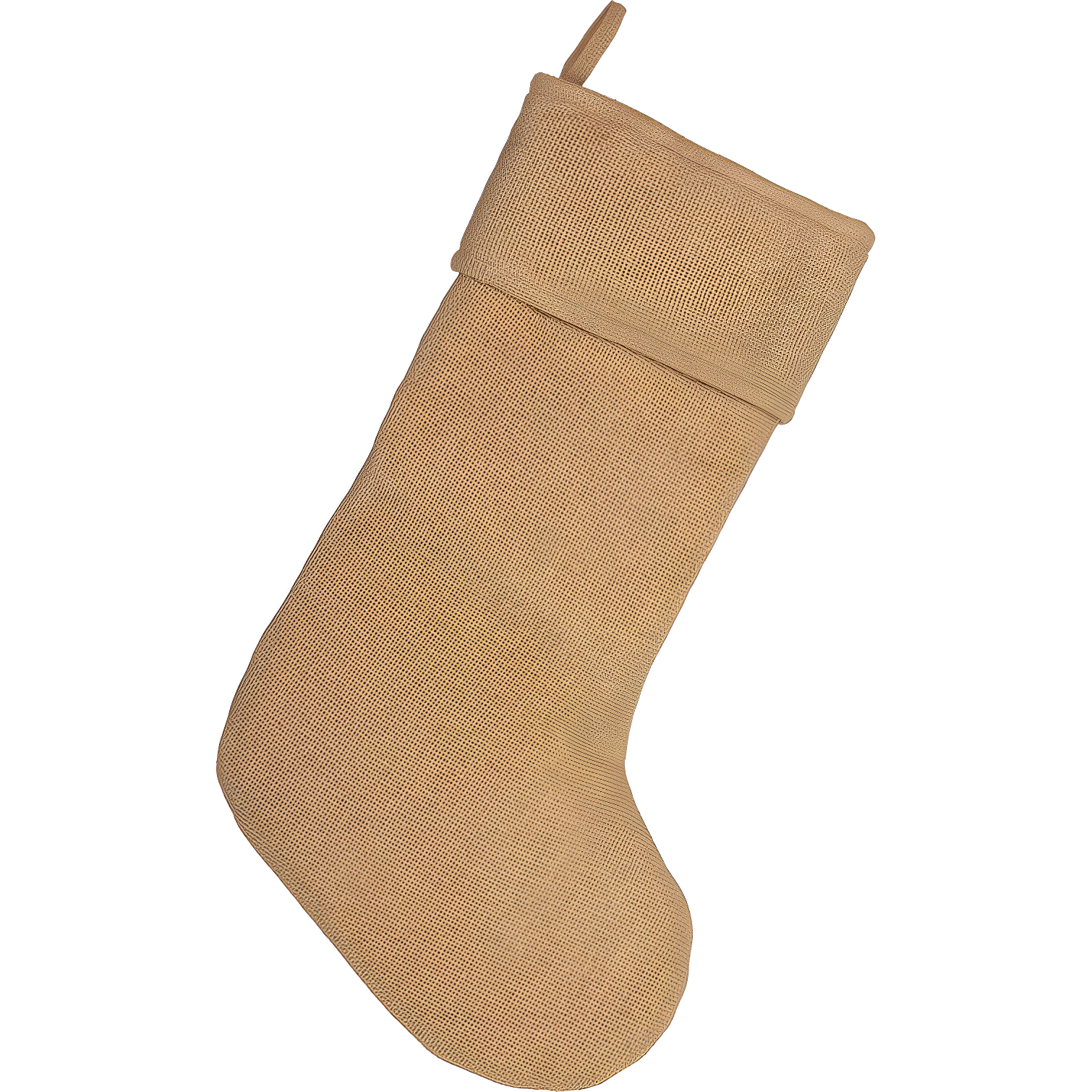 Natural Burlap Christmas Stocking with Taffeta Lining