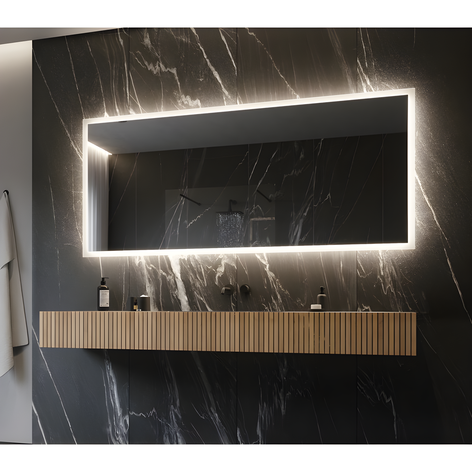 70" x 32" Frameless LED Rectangular Bathroom Vanity Mirror