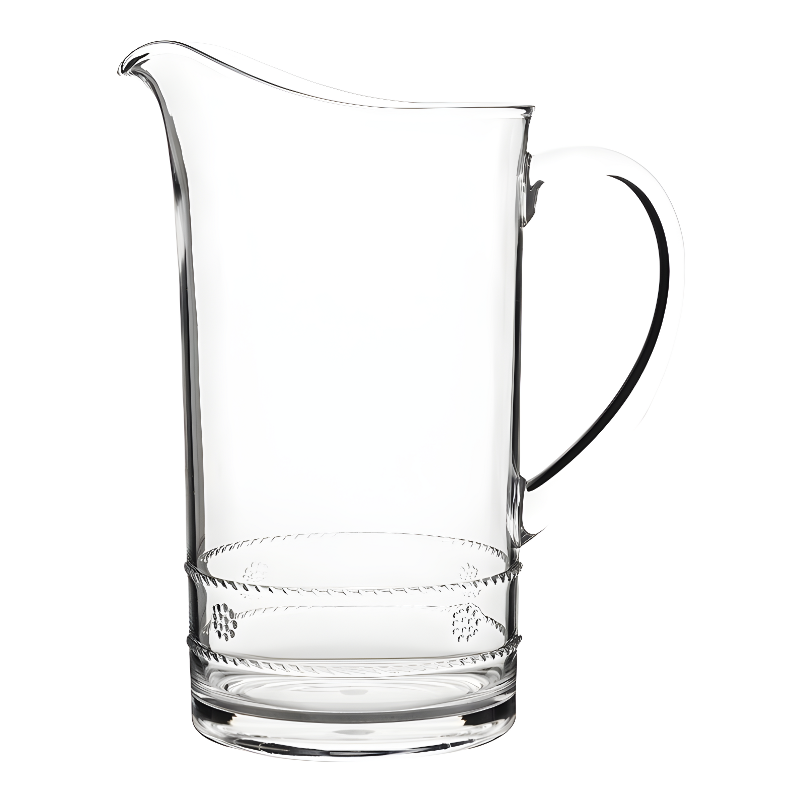 Isabella Clear Acrylic Pitcher with Swirl Embellishment