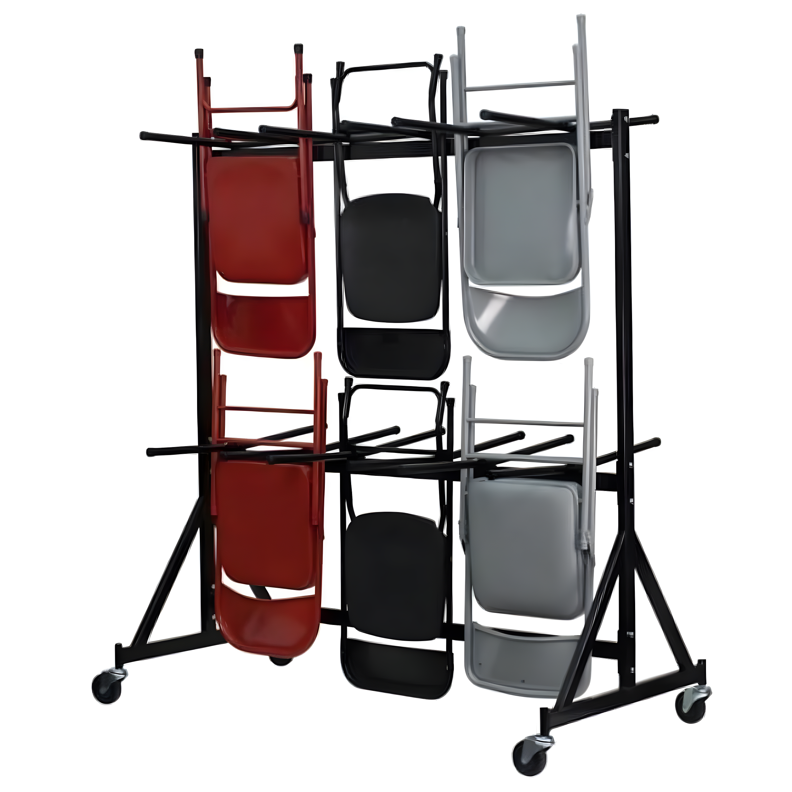 Black Steel Hanging Folding Chair Storage Dolly