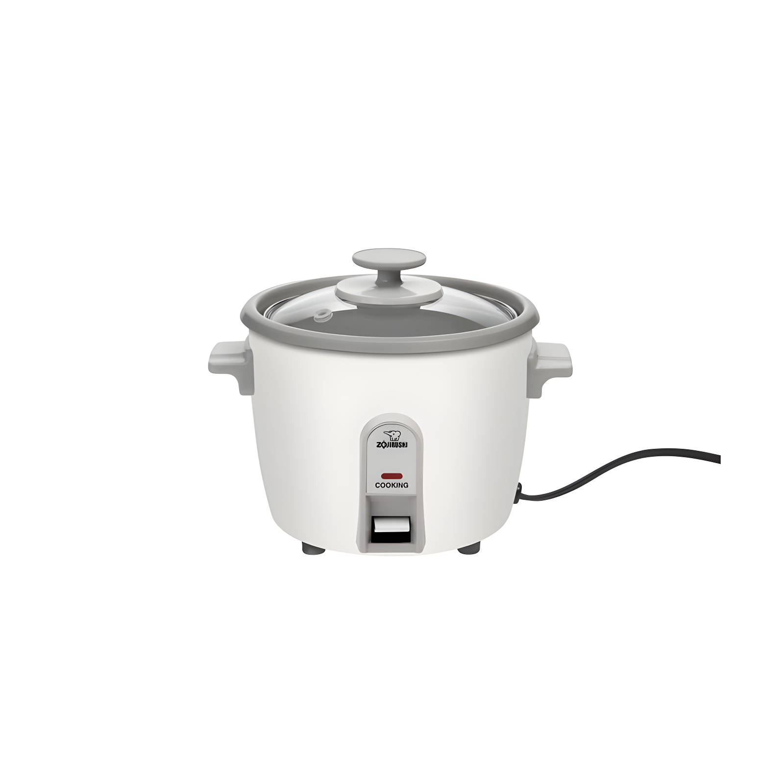 Compact White Electric 3 Cup Rice Cooker with Steamer