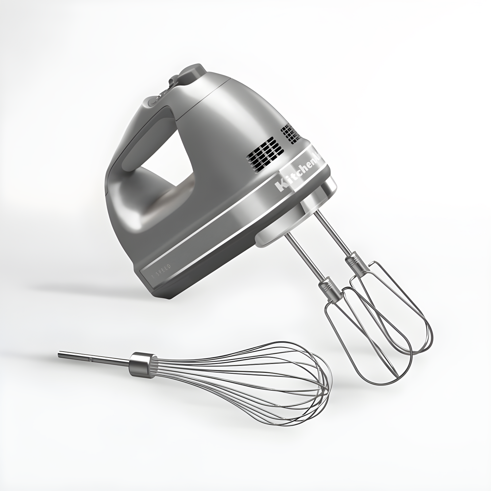 Silver 7-Speed Digital Hand Mixer with Stainless Steel Beaters