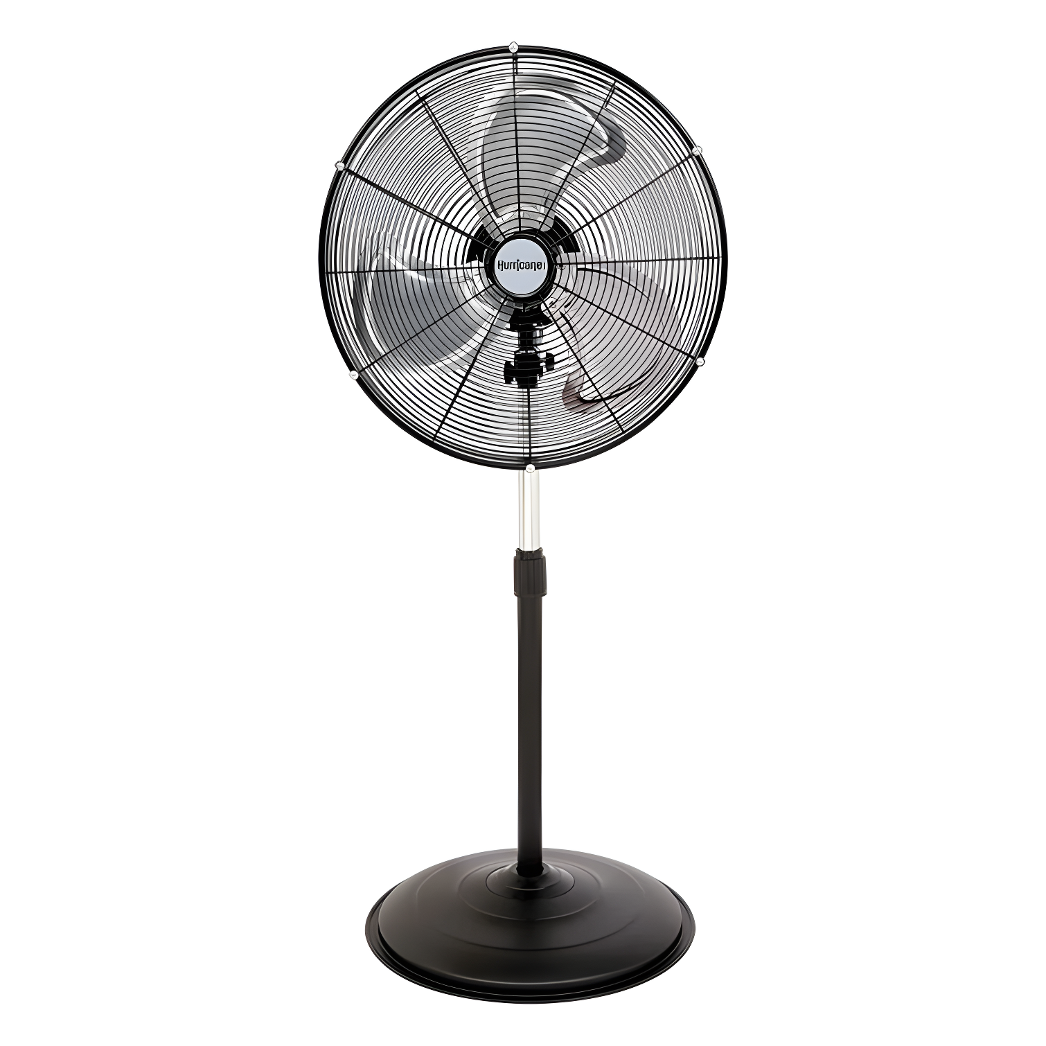 Hurricane Black 20" Oscillating Metal Stand Fan with Adjustable Height