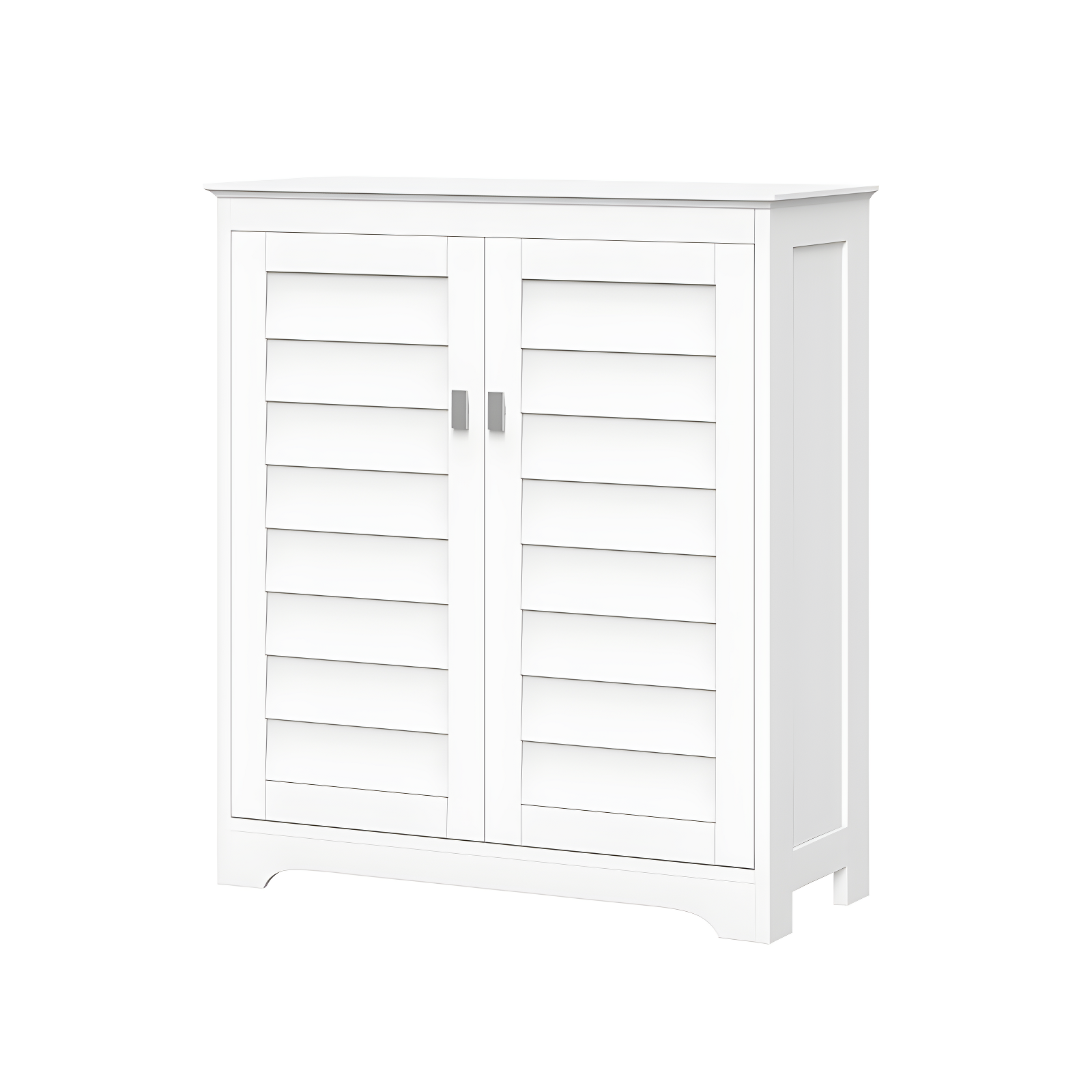 White Shutter Door Cabinet with Adjustable Shelves