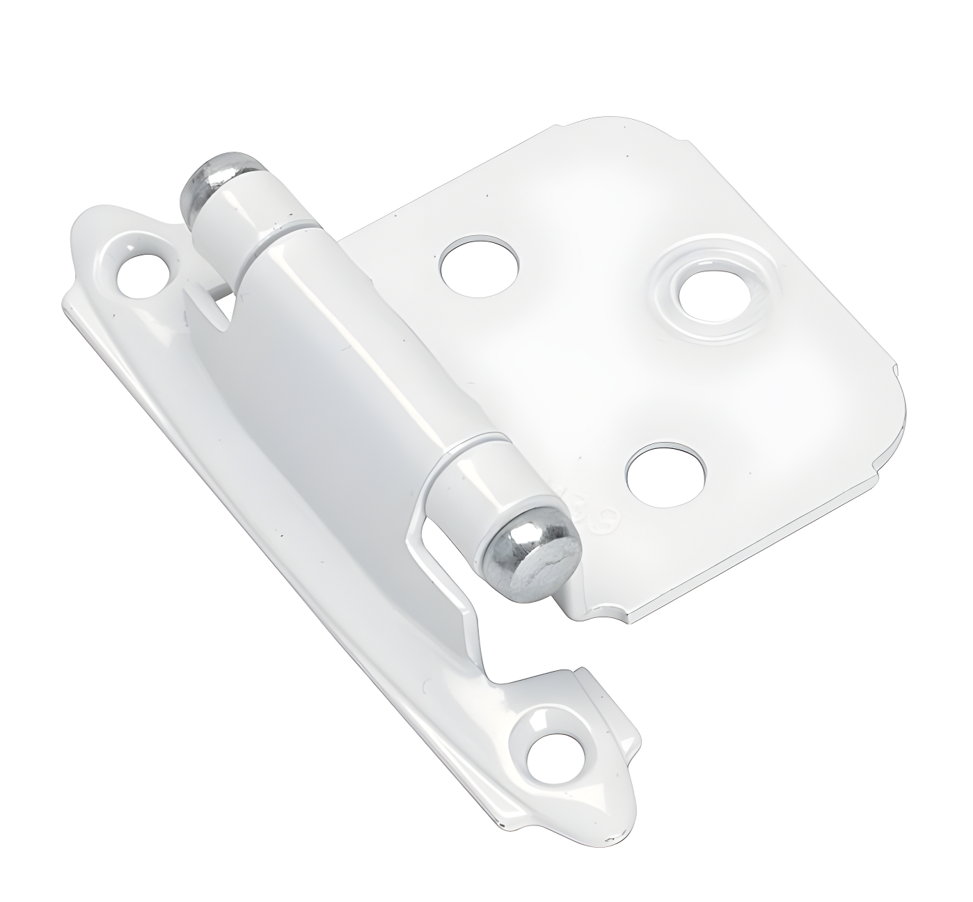 White Self-Closing Face Mount Cabinet Hinge