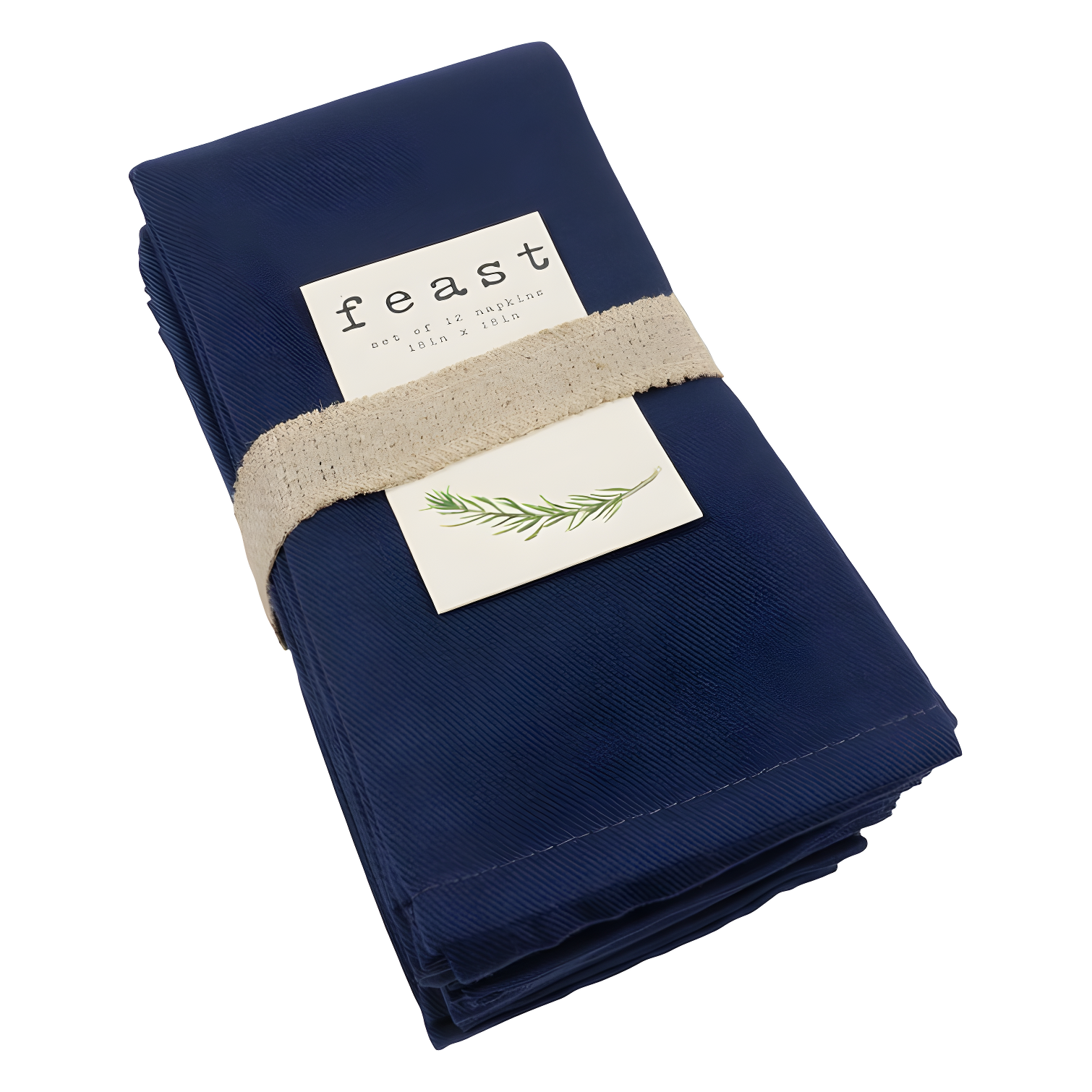 Feast Set of 12 Blue Cotton-Polyester Napkins