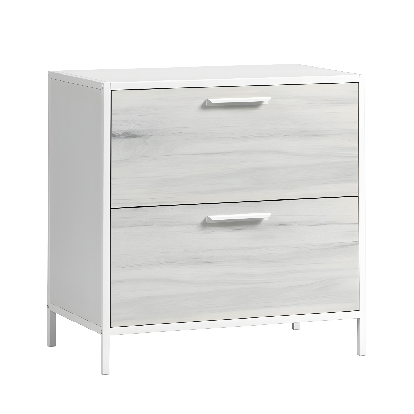 White and Haze Acacia 2-Drawer Lateral File Cabinet