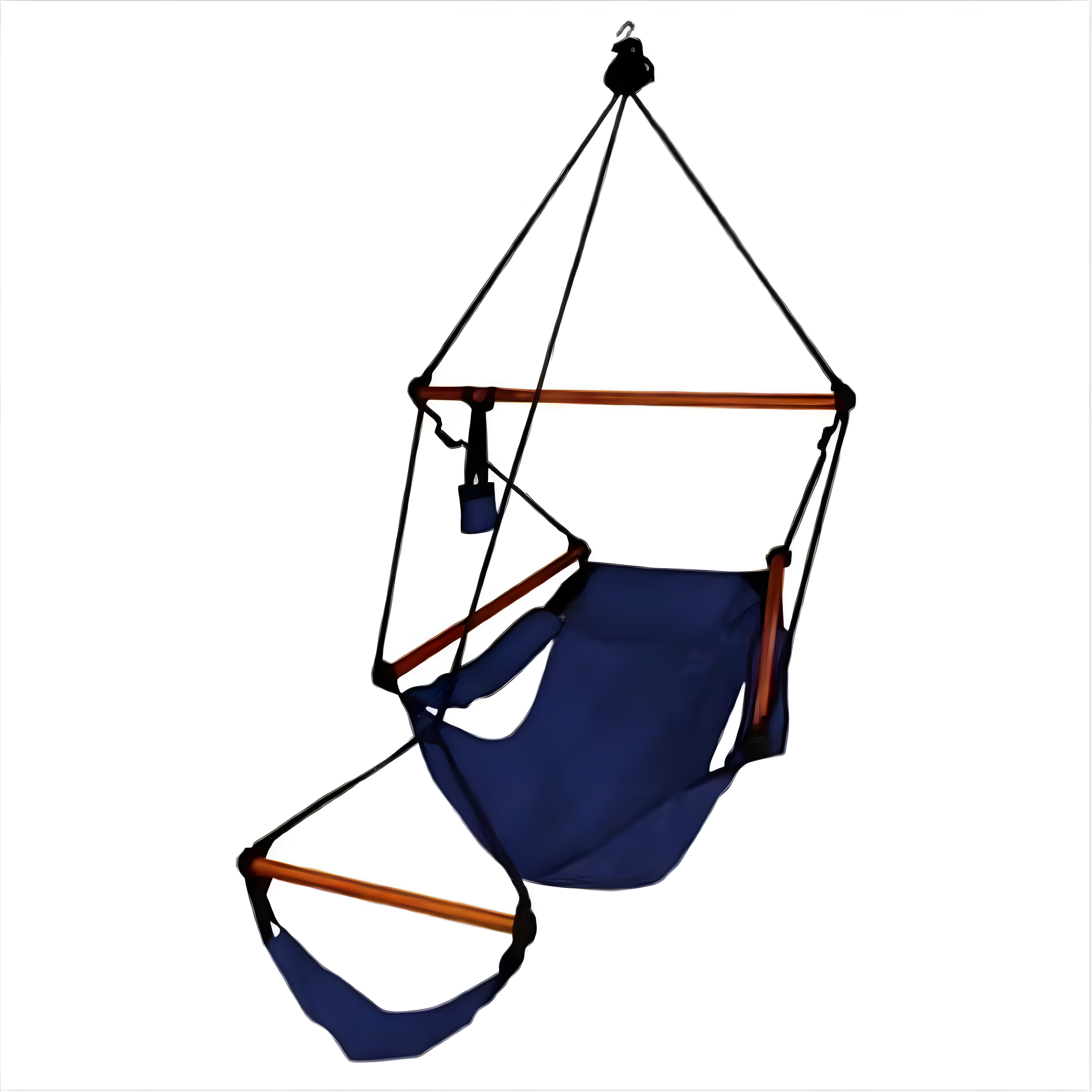 Midnight Blue Zero Gravity Hanging Lounger with Hardwood Dowels