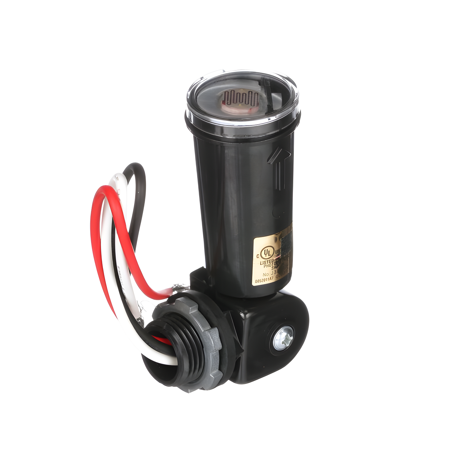 Black Outdoor Photoelectric Light Control with Swivel Mount