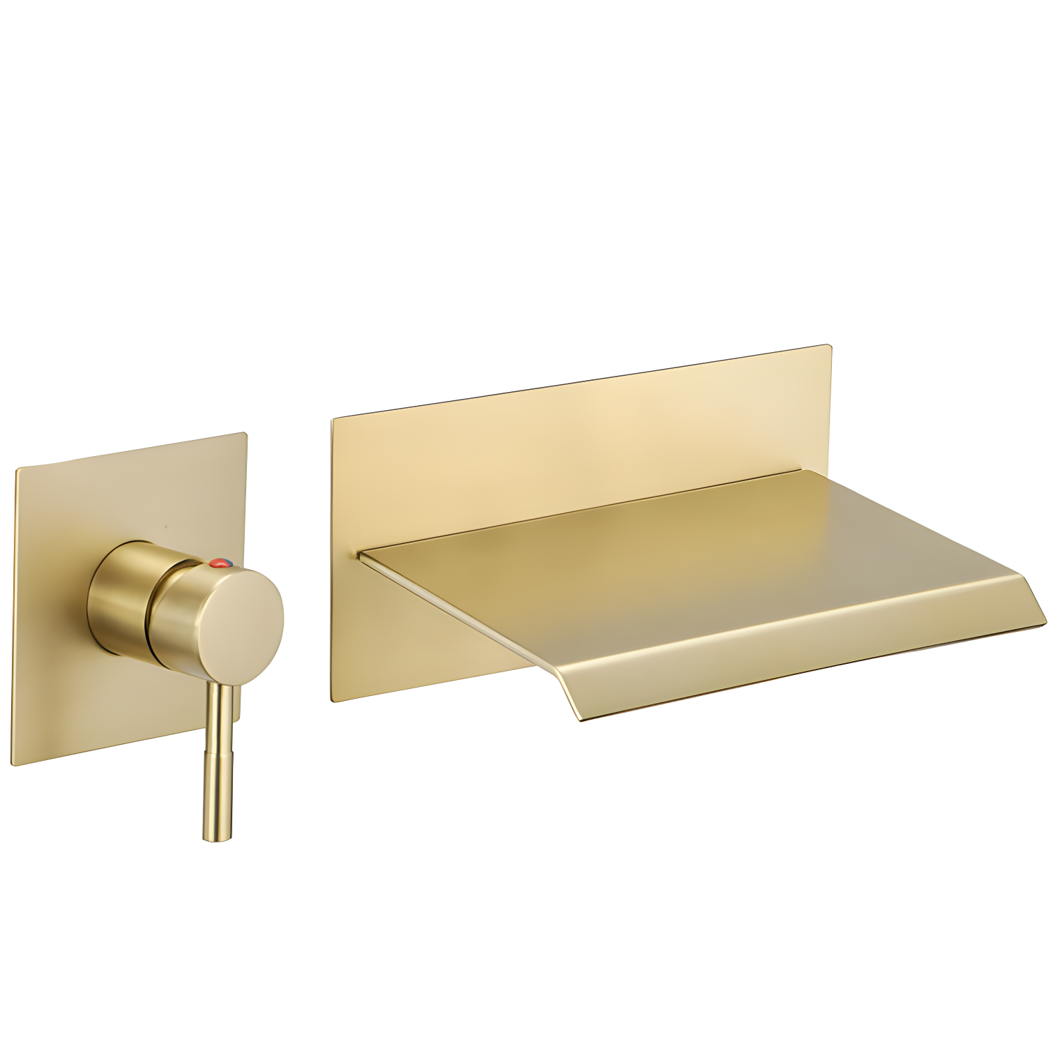 Brushed Gold Wall-Mounted Single-Handle Waterfall Bathroom Faucet