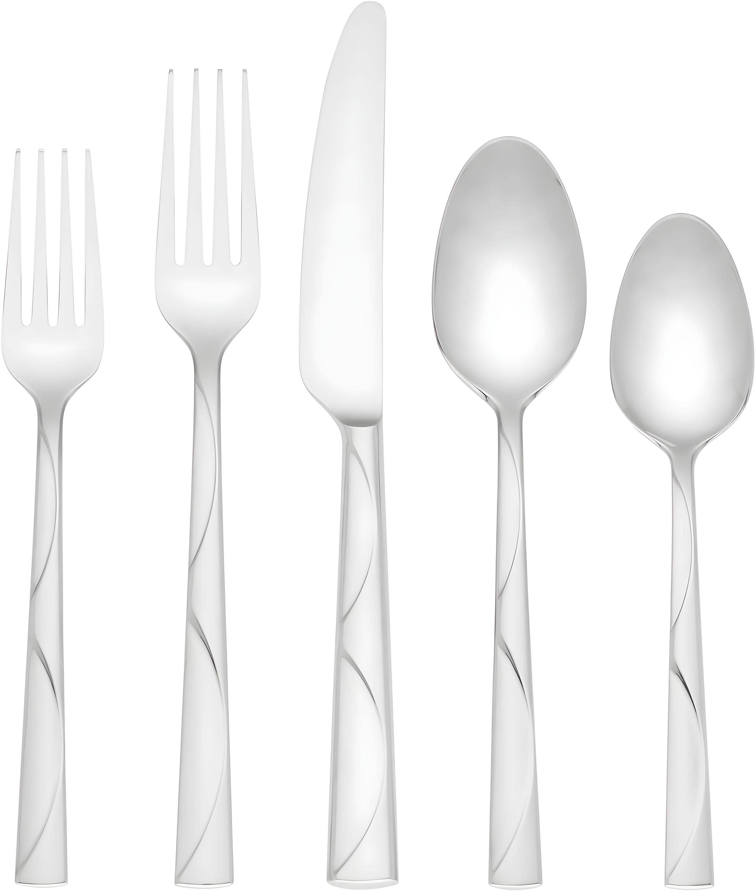 Silver Textured Stainless Steel 45-Piece Flatware Set