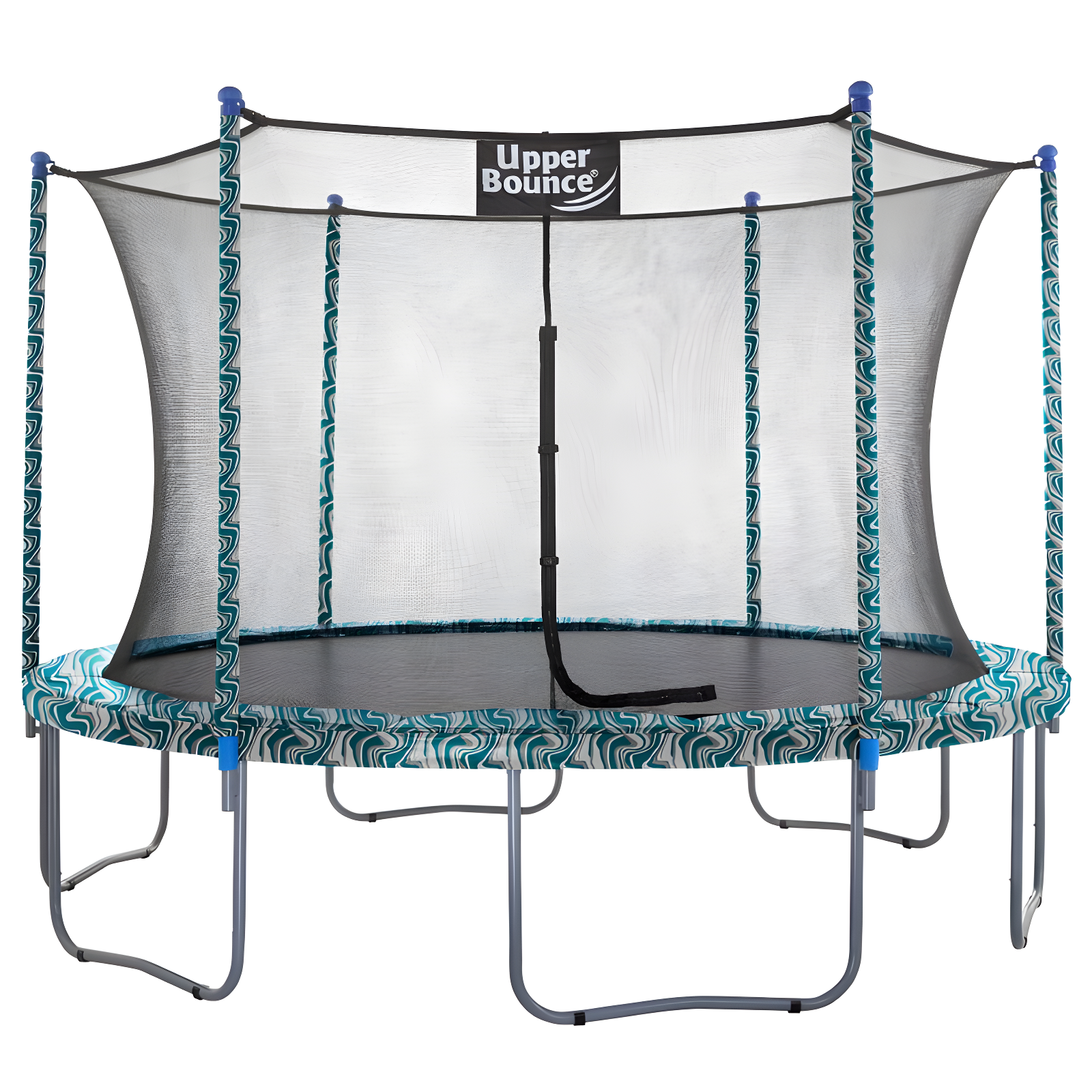 14' Blue Round Trampoline with Safety Enclosure System