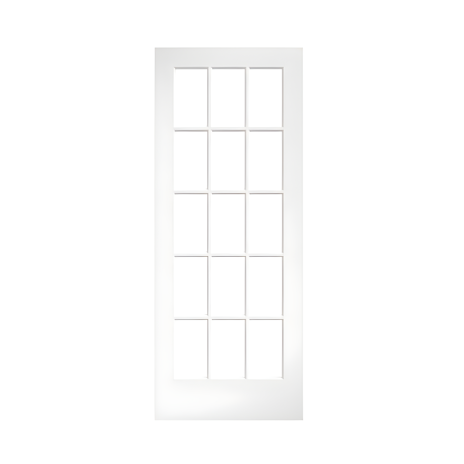 80" x 36" White 15-Lite French Clear Glass Solid Pine Door