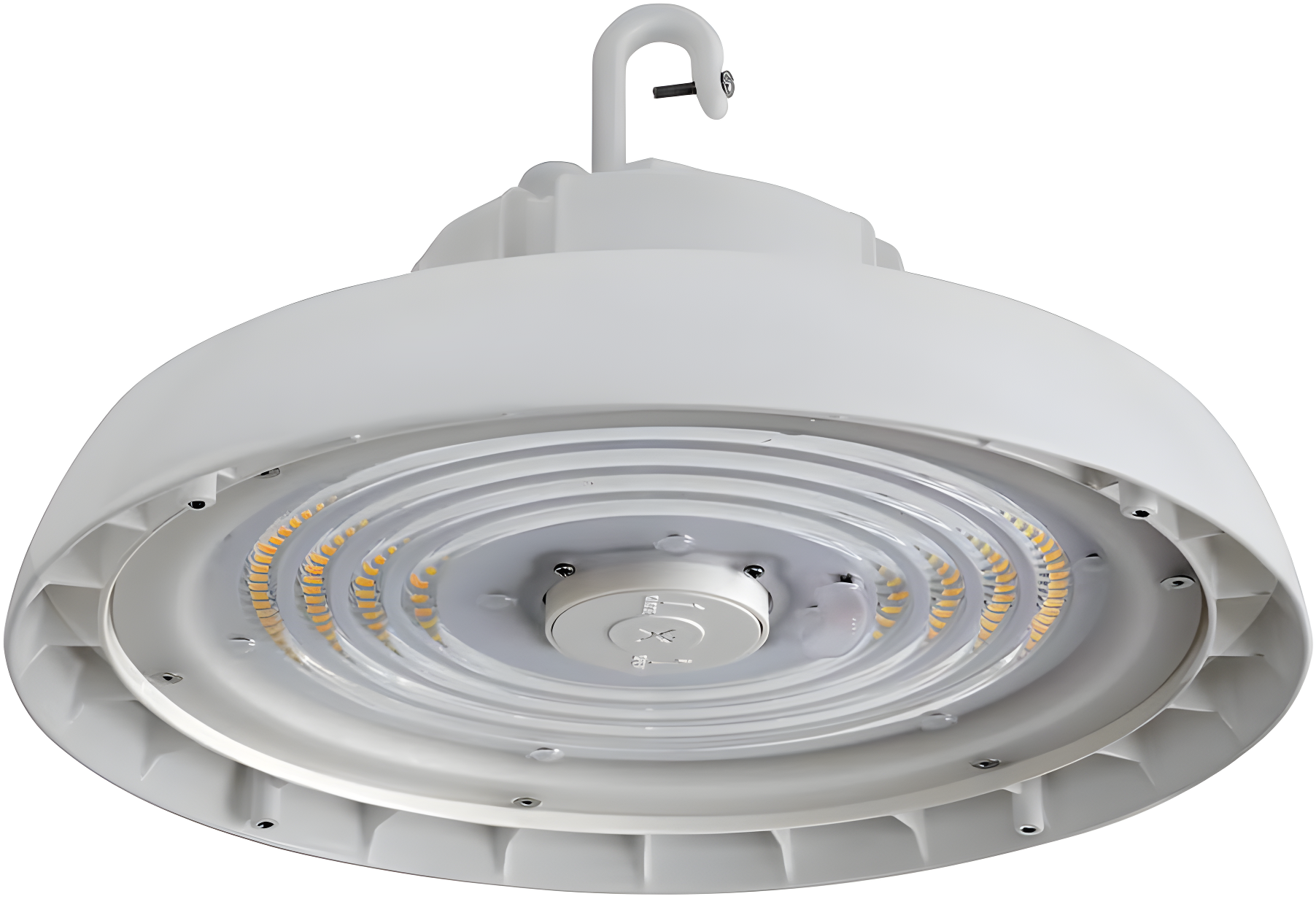 White Aluminum 13-Inch Round LED High Bay Light