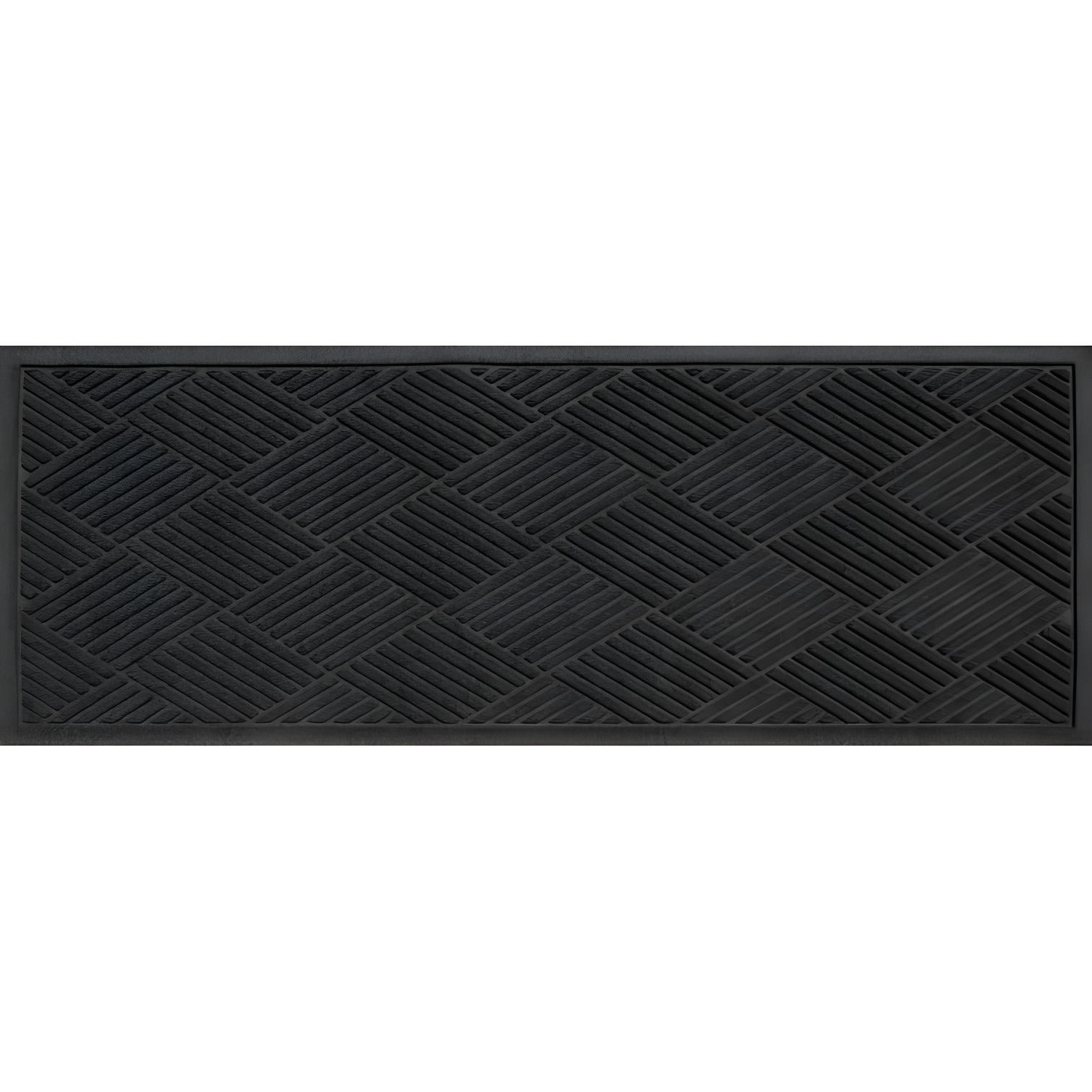 Charcoal Rubber Diamond Pattern Outdoor Runner Doormat