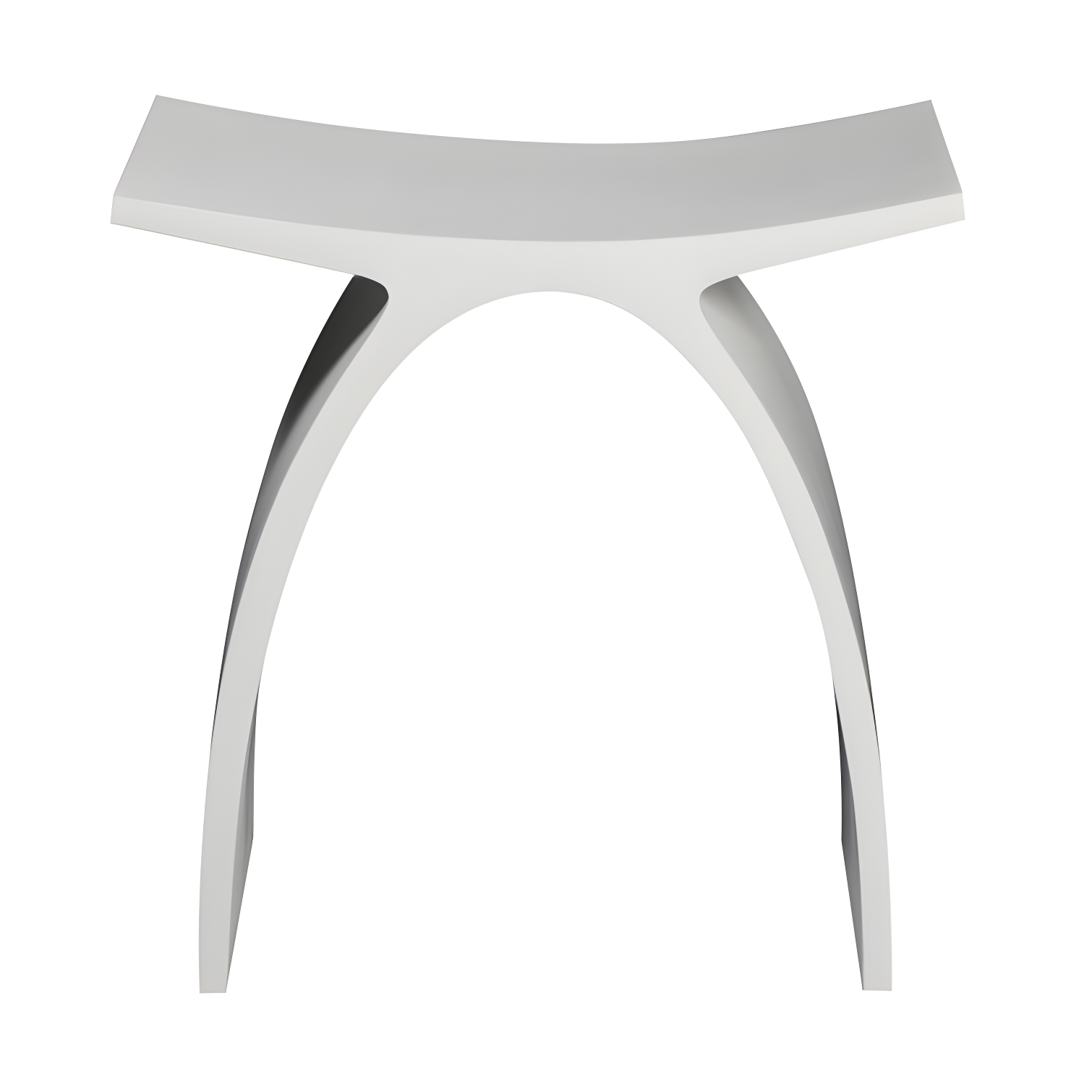 White Matte Arched Resin Bathroom Shower Stool