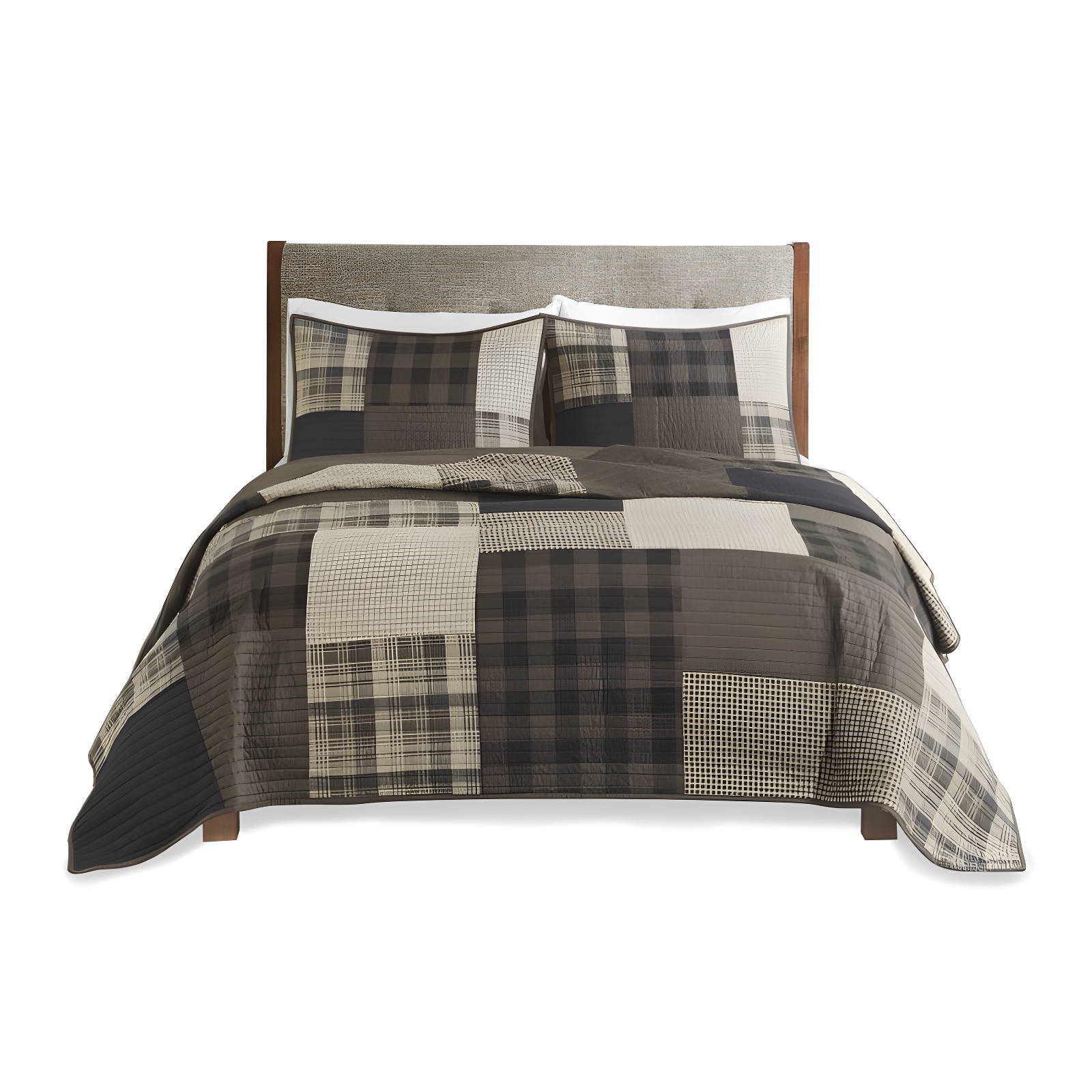 Winter Hills Plaid Reversible Cotton Quilt Set Full/Queen