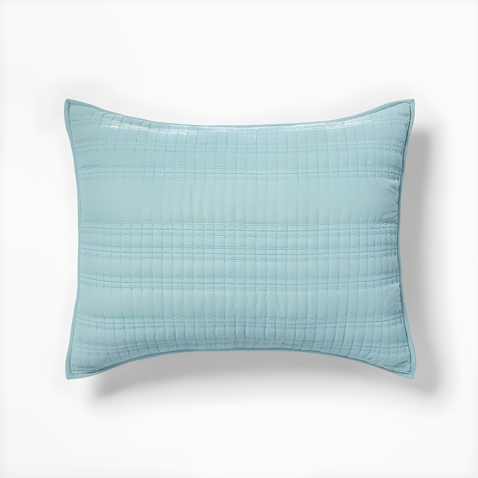 Standard Light Teal Velvet Quilted Sham