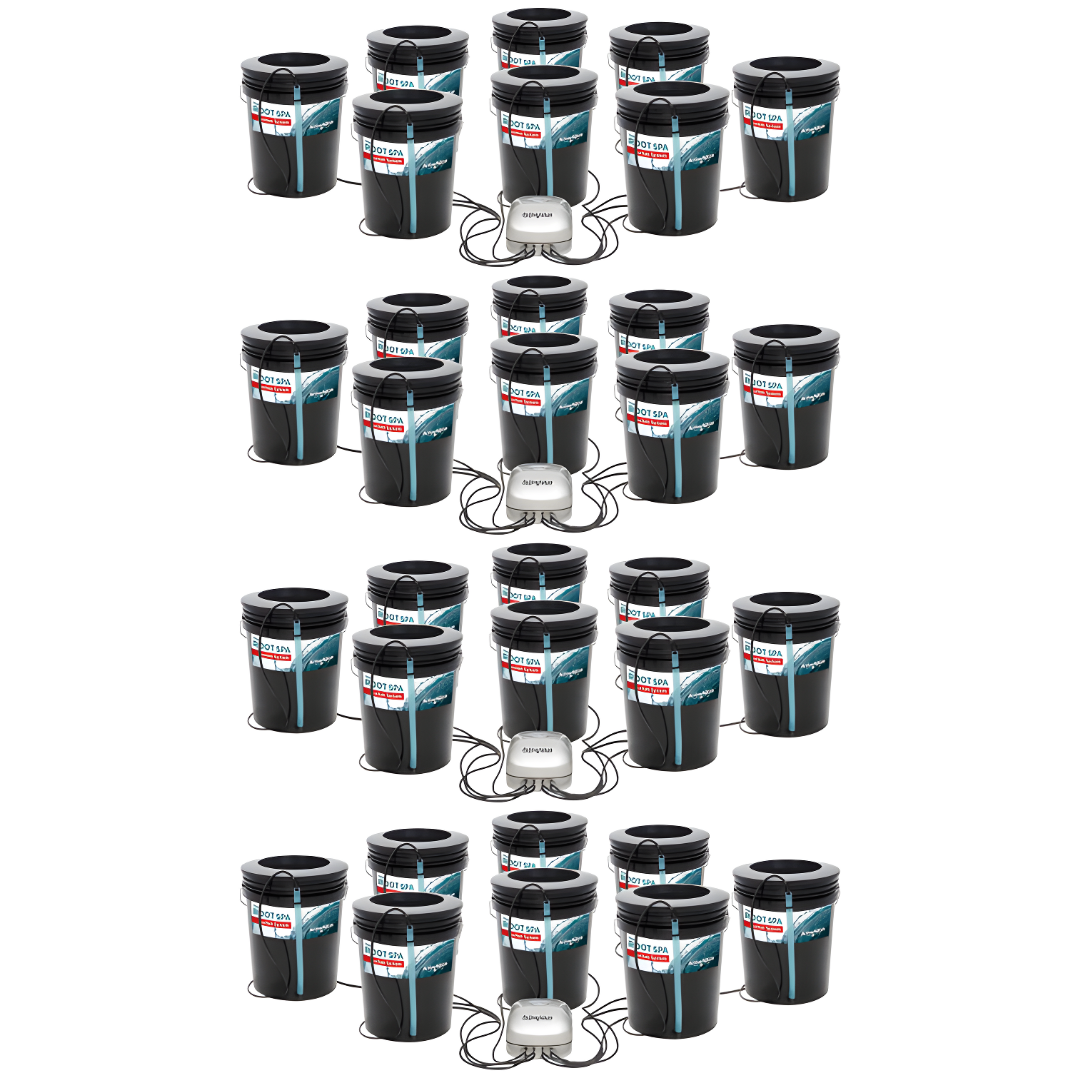 Active Aqua 5-Gallon 8-Bucket Deep Water Culture System 4-Pack