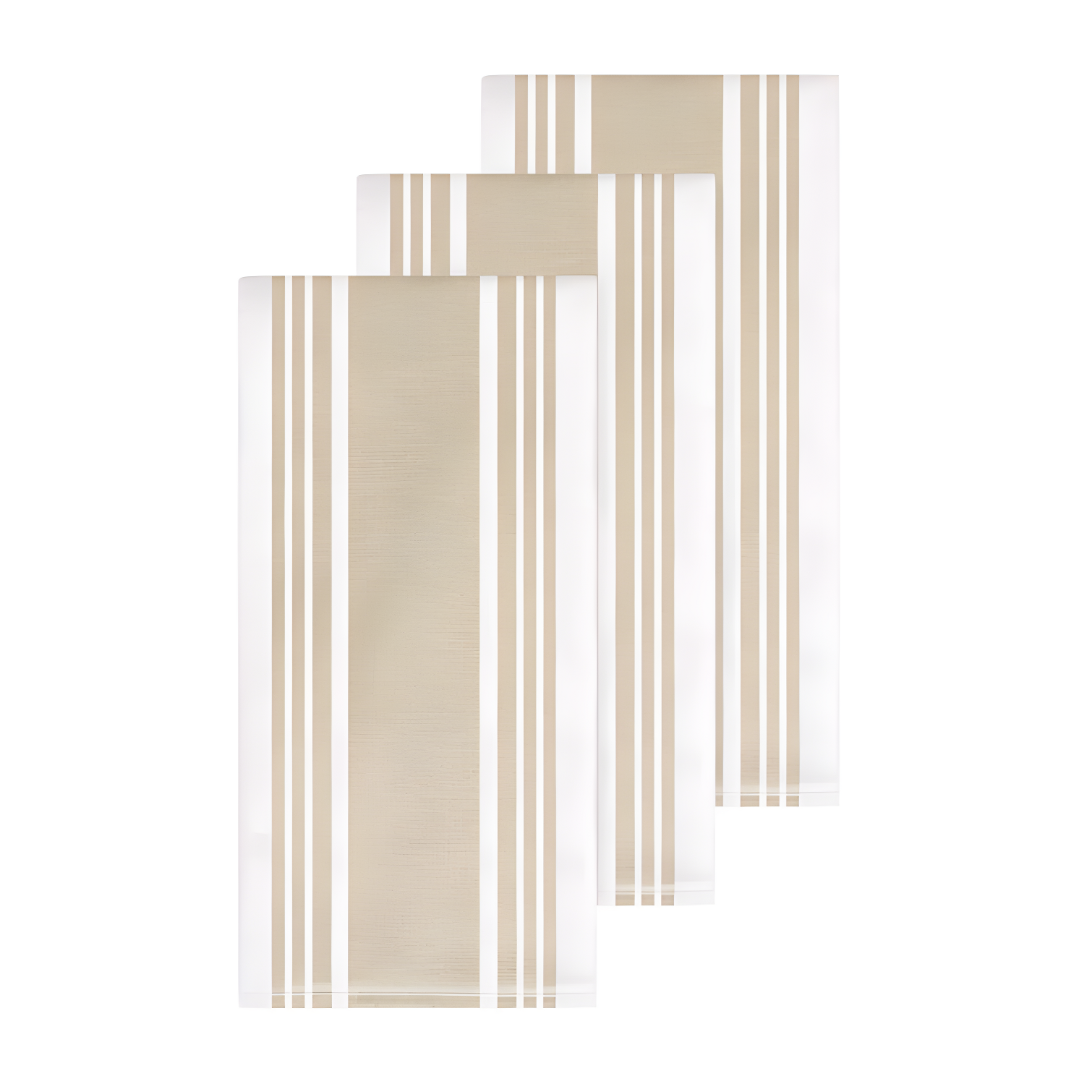 Beige Dual-Sided Cotton Terry Kitchen Towel Set