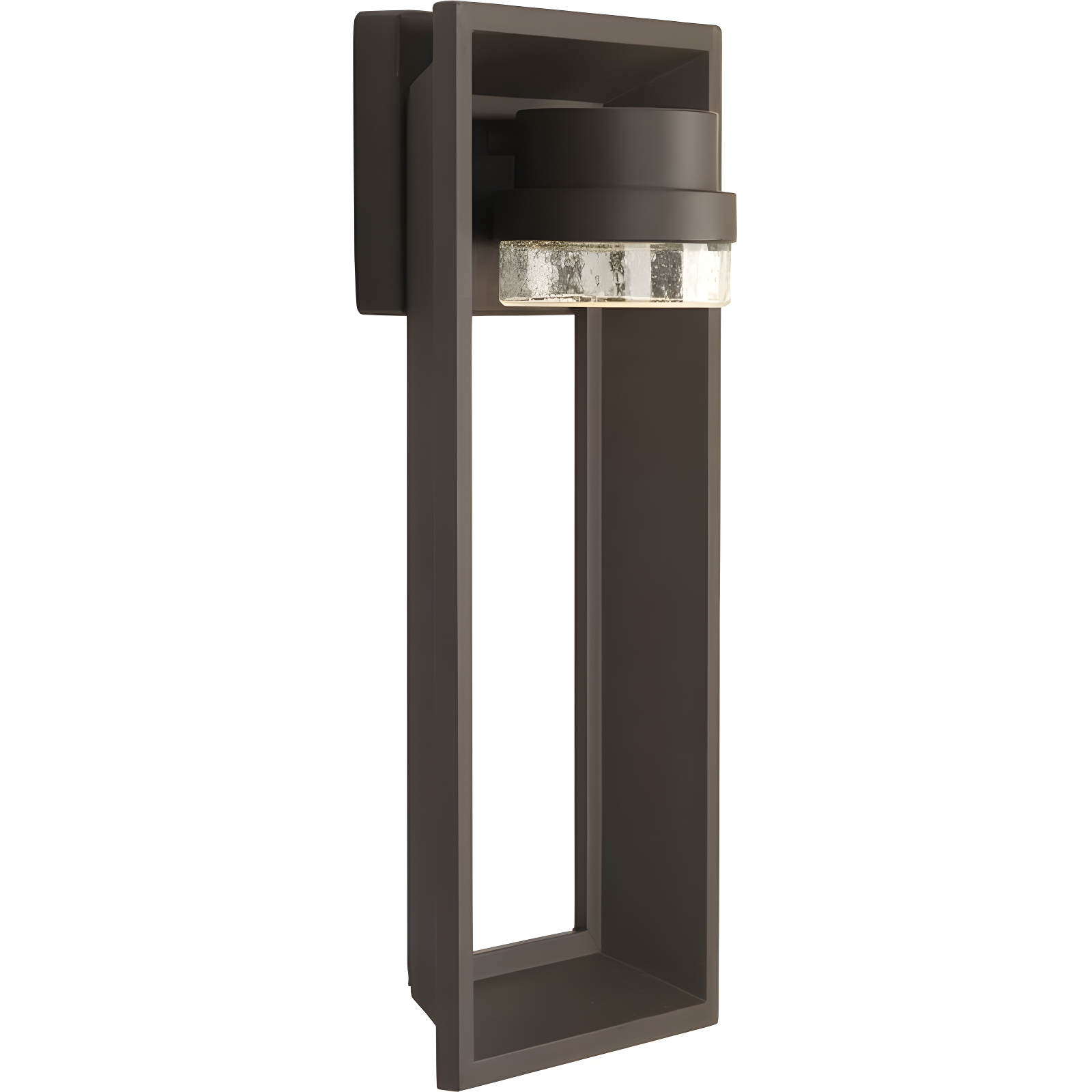 Architectural Bronze Seeded Glass LED Outdoor Wall Lantern