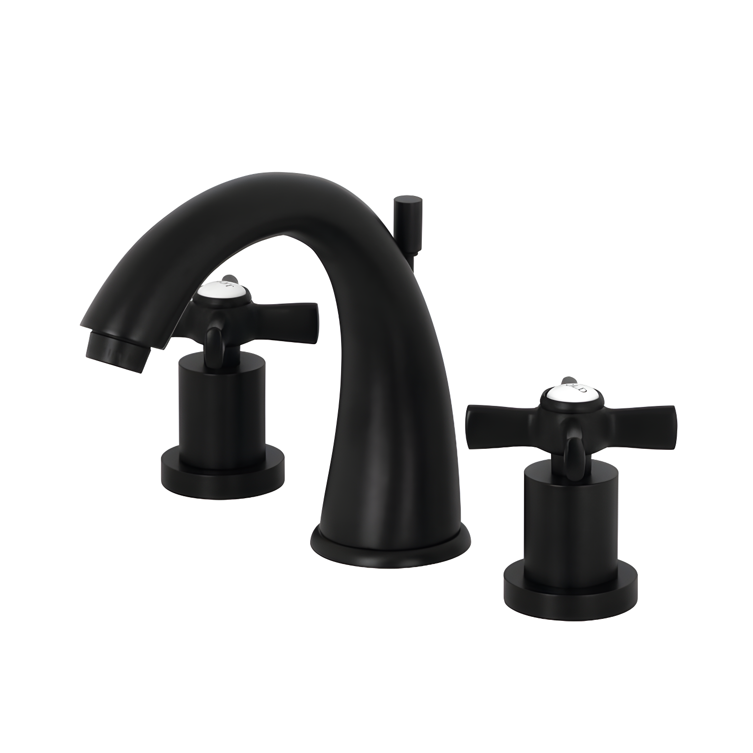 Matte Black Widespread Bathroom Faucet with Cross Handles