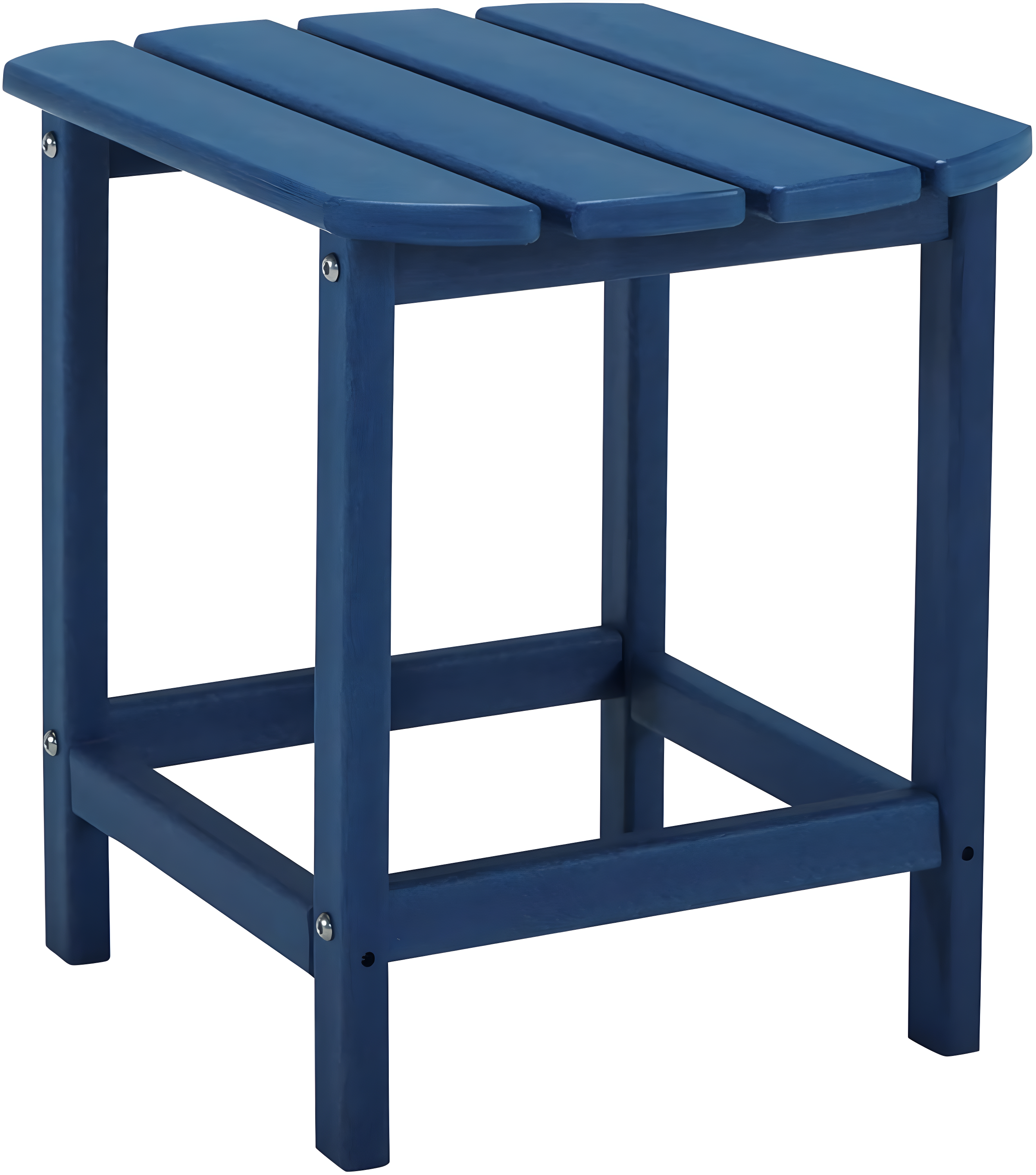 Blue HDPE Rectangular Outdoor End Table