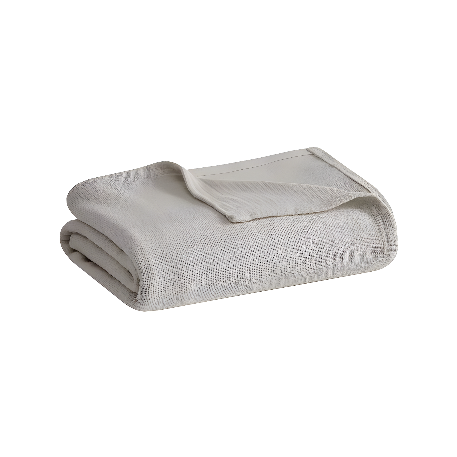 Freshspun Twin-Size Basketweave Lightweight Cotton Blanket in Grey