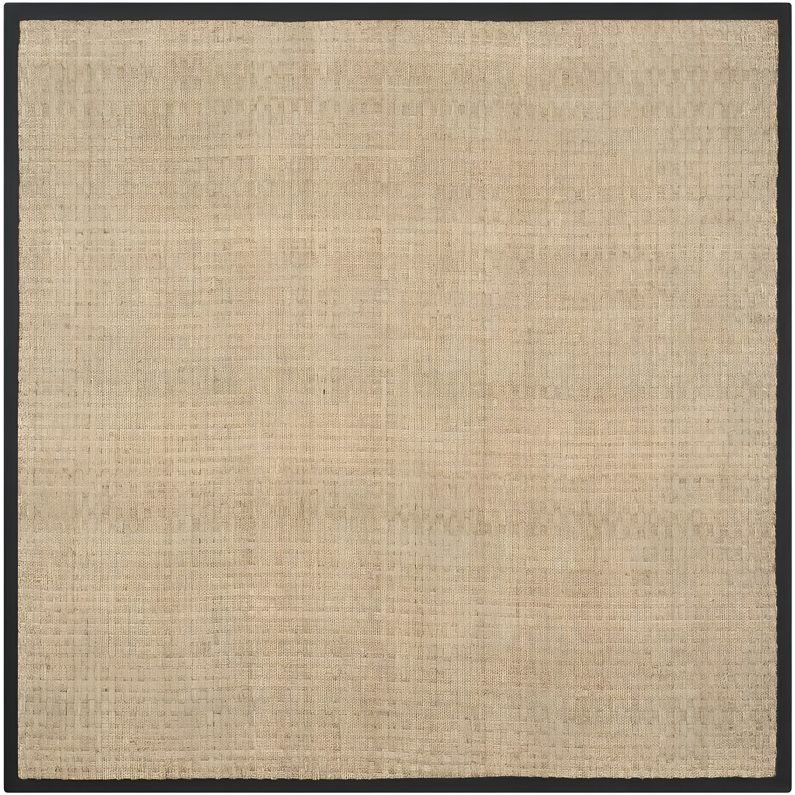 Hand-Knotted Cotton Natural & Black 6' Square Area Rug