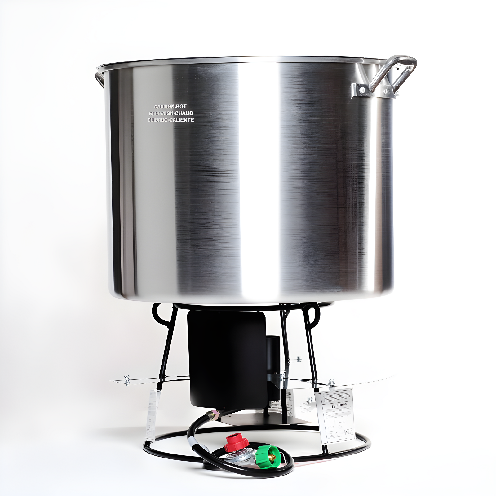 120 Qt Silver Aluminum Propane Outdoor Cooker with Basket and Lid