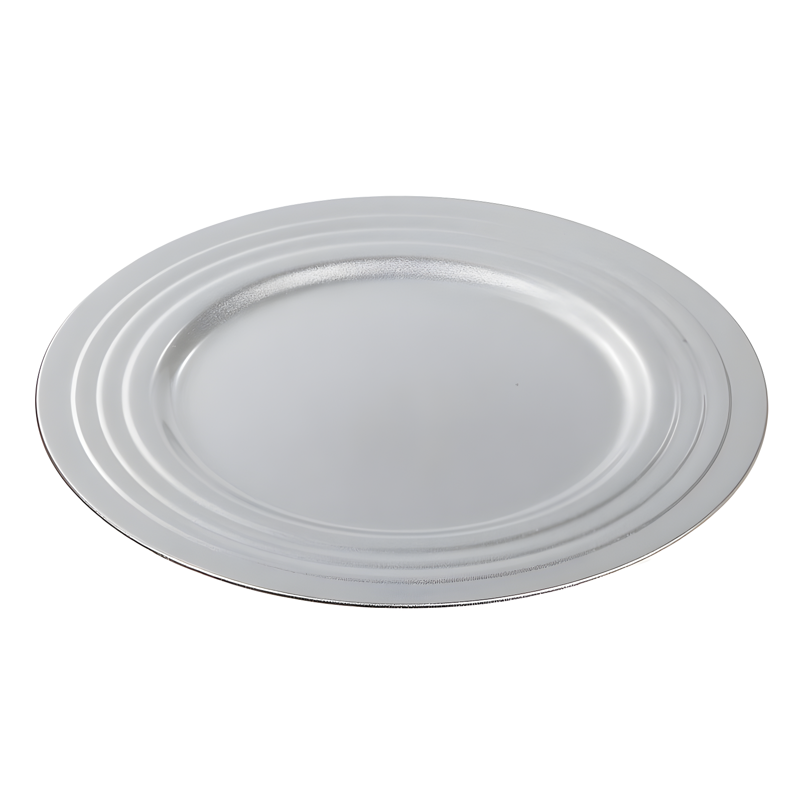 Silver Melamine Orbit Pattern Charger Plates, Set of 6