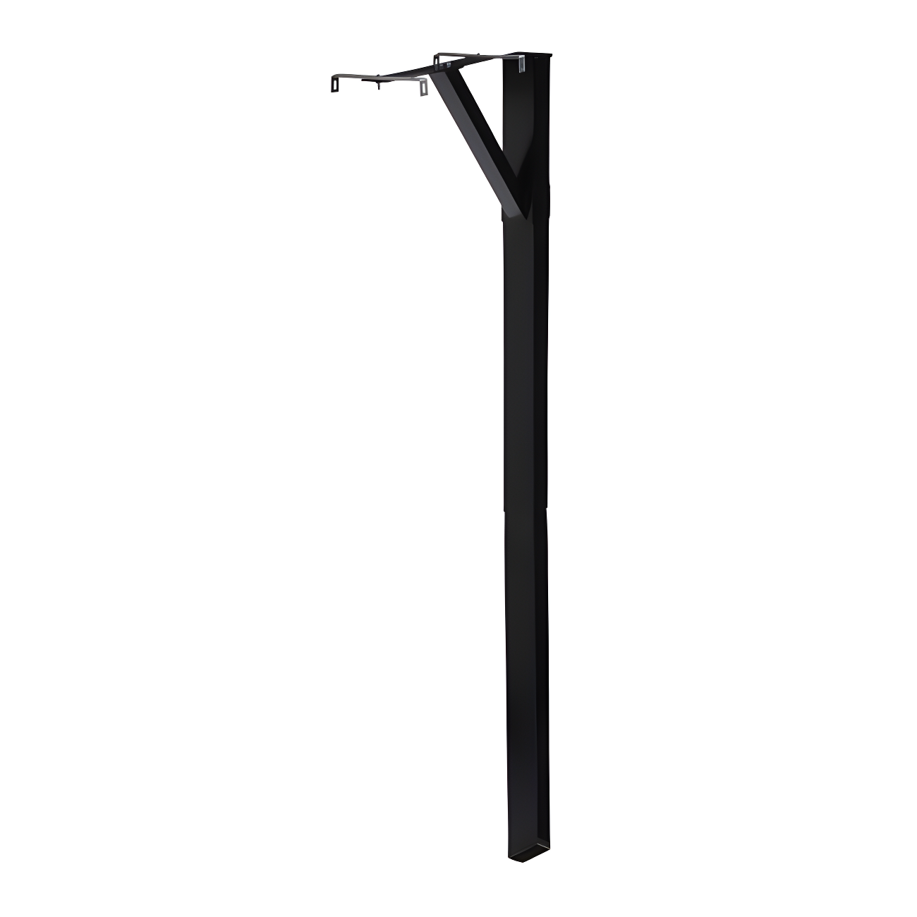 Gibraltar 59.9 in. Black Powder Coated Steel Mailbox Post